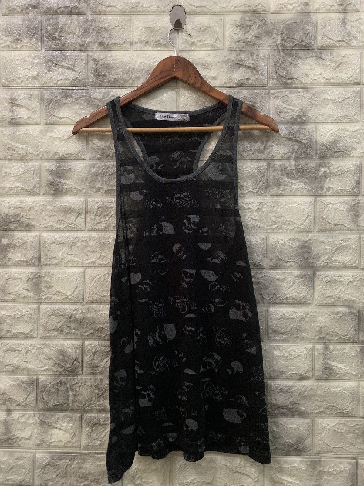 image of Dig Deep Full Print Singlet in Black, Men's (Size Small)