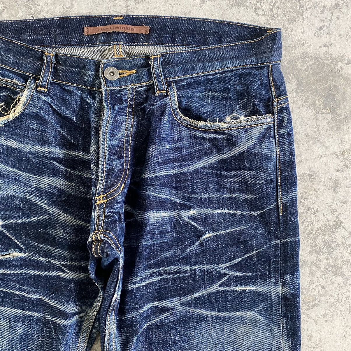 RIPVANWINKLE Rip Van Winkle Whisker Washed Distressed Flared Jeans Size US 29 - 9 Thumbnail