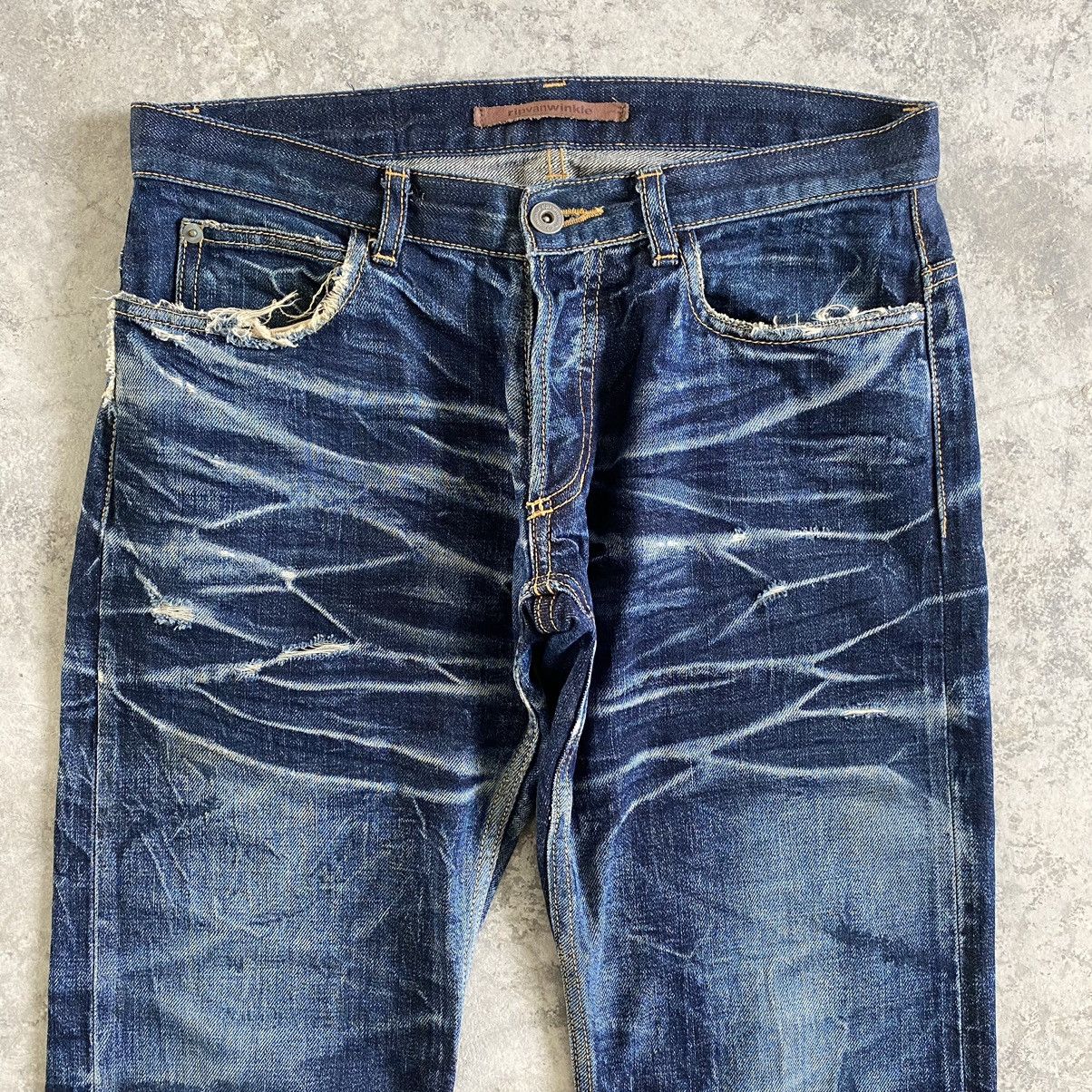 RIPVANWINKLE Rip Van Winkle Whisker Washed Distressed Flared Jeans Size US 29 - 7 Thumbnail