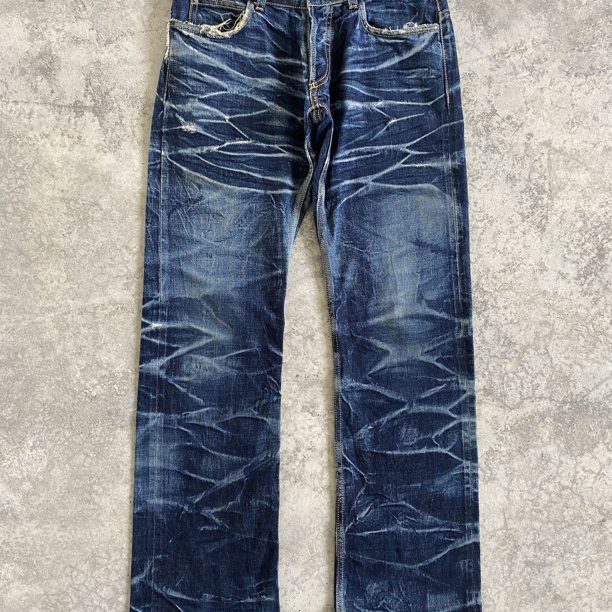 RIPVANWINKLE Rip Van Winkle Whisker Washed Distressed Flared Jeans Size US 29 - 4 Thumbnail