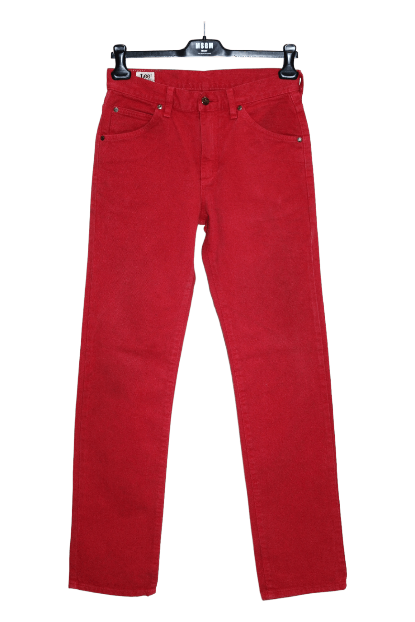image of VTG Lee Western Sanforized Japan Denim Right Hand Twill in Red, Men's (Size 30)