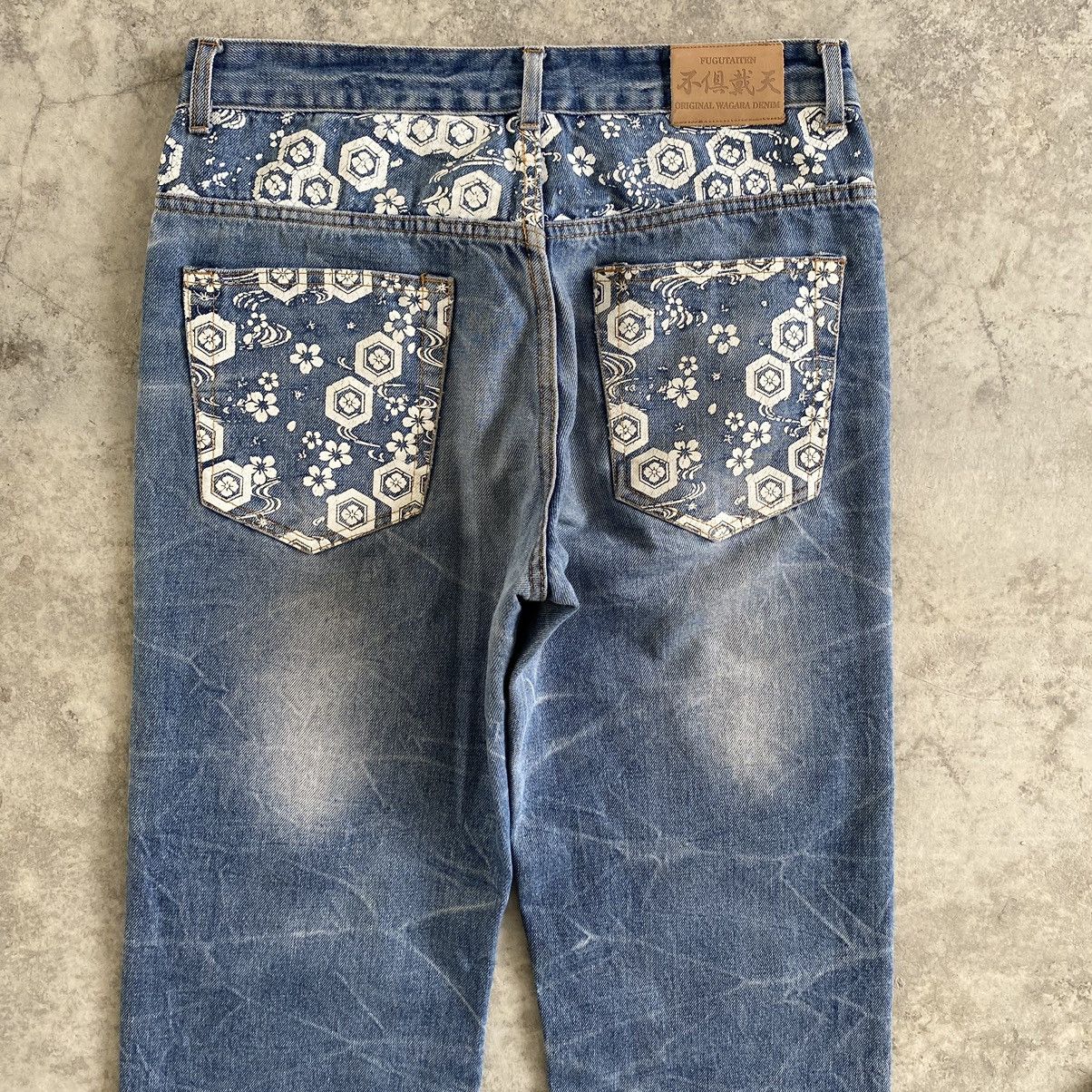 Karakuri Tamashii Karakuri Tanmashii Style Fugutaiten Embroidered Tattoo Jeans Size US 32 / EU 48 - 13 Thumbnail