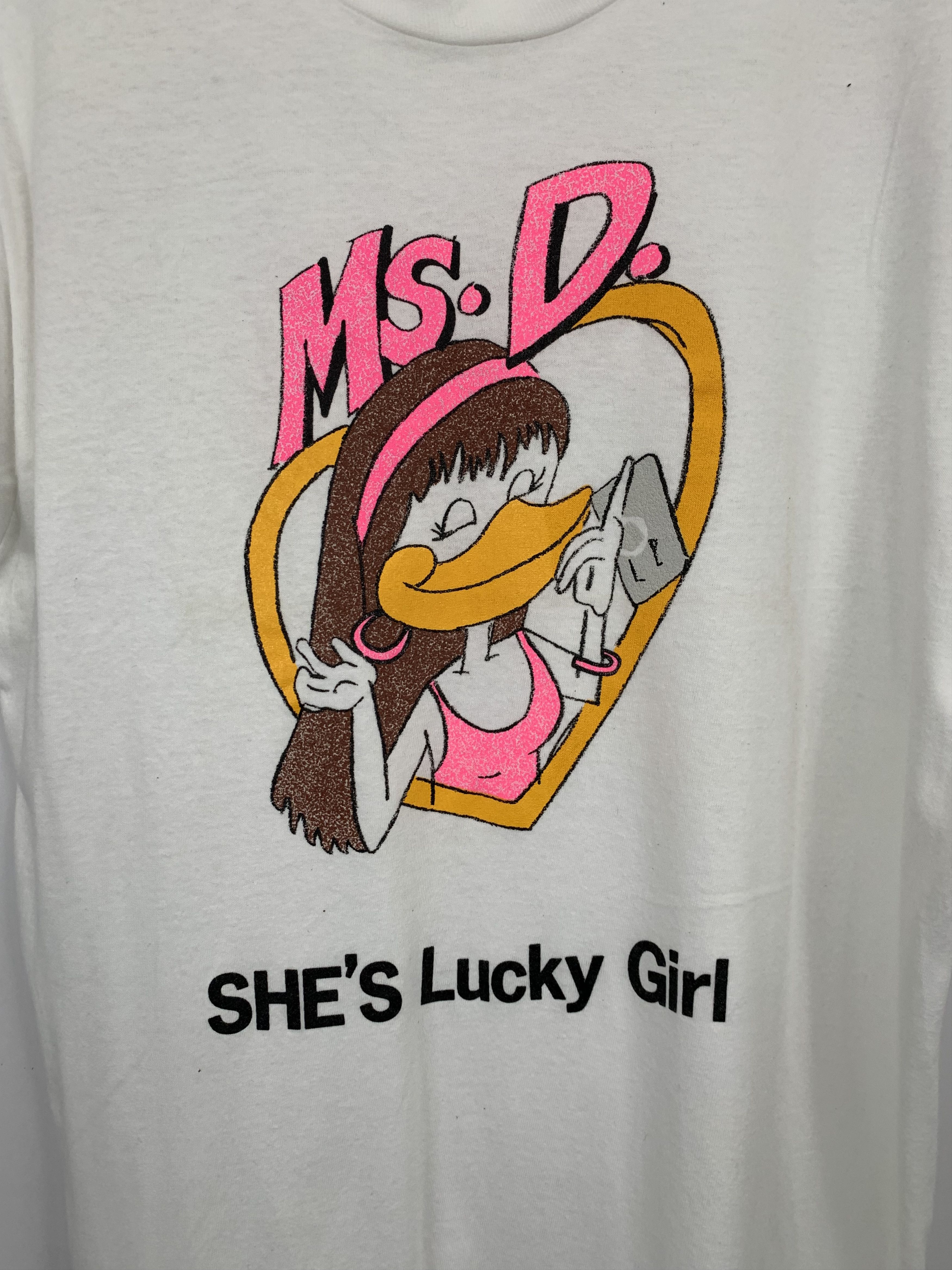 Cartoon Network Vintage 80s Ms.D Shes Lucky Girl Paperthin T Shirt TA0177 Size US M / EU 48-50 / 2 - 3 Thumbnail