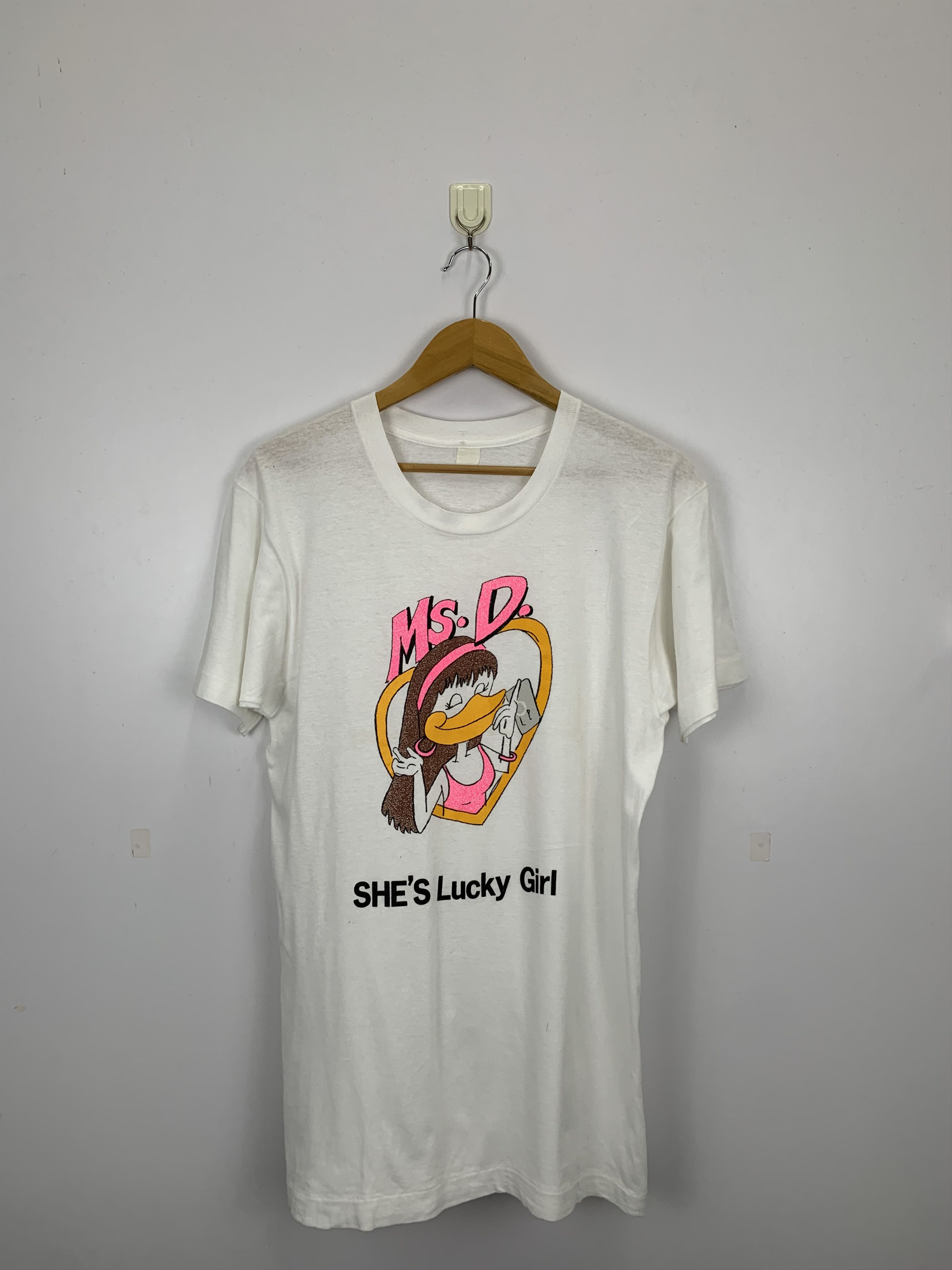 Cartoon Network Vintage 80s Ms.D Shes Lucky Girl Paperthin T Shirt TA0177 Size US M / EU 48-50 / 2 - 1 Thumbnail