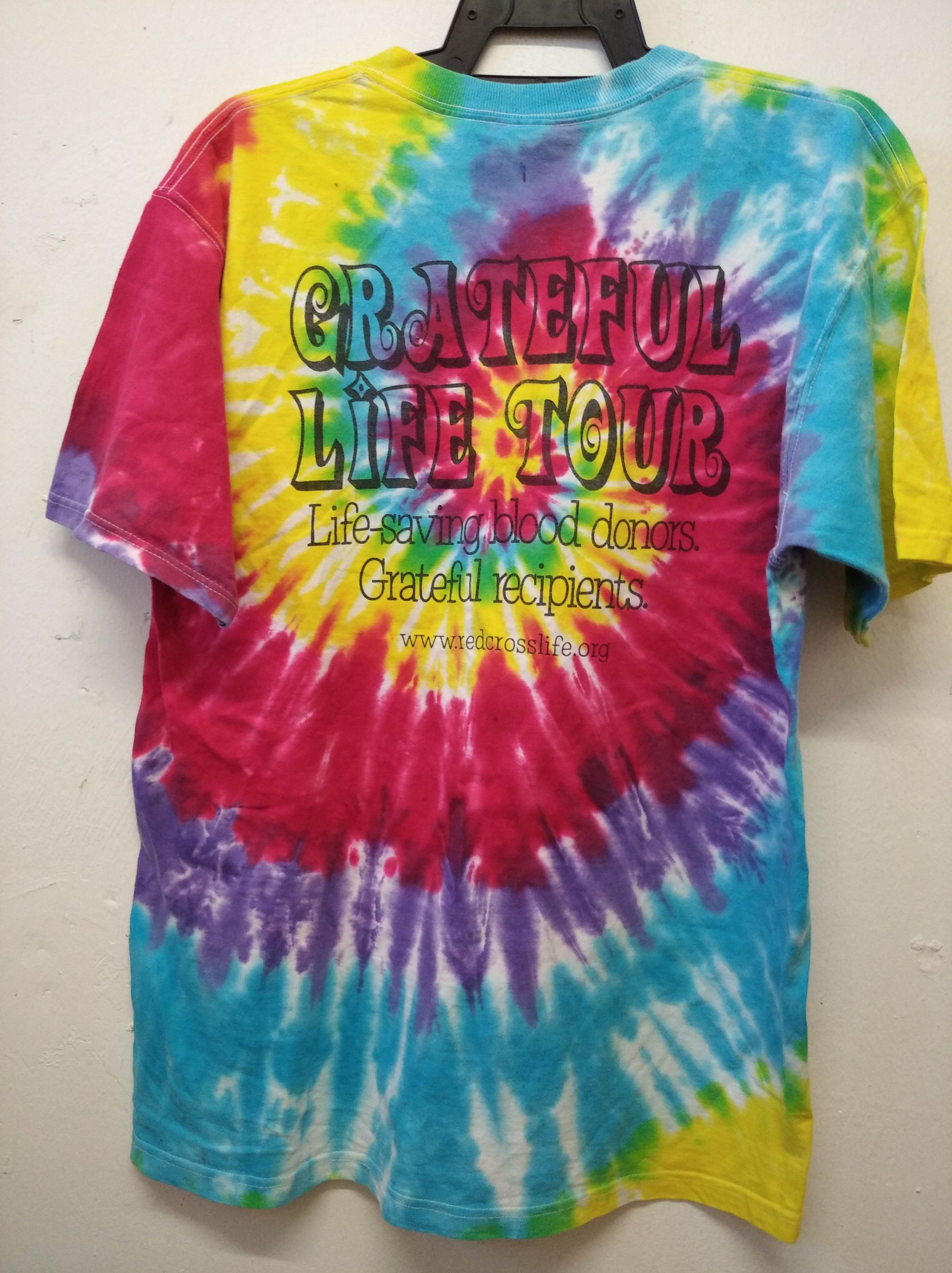 Grateful life tour American red cross tie-dye T-Shirt