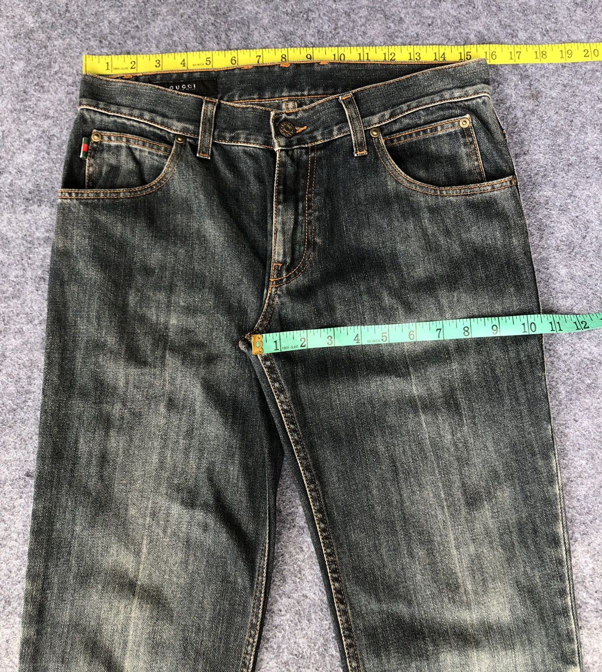 Gucci CYBER24‼️Vintage’Y2k🔥GUCCI🔥Light Washed Denim Jeans Size US 31 - 4 Thumbnail