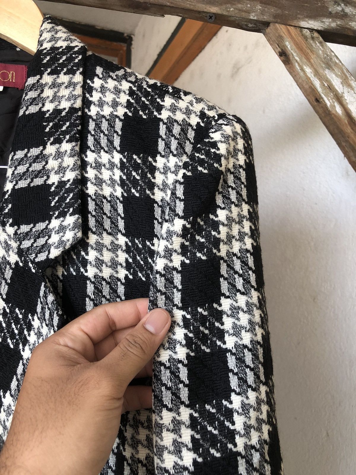 Vintage Vintage Remalon Houndstooth Single Breasted Blazer Jackets Size US L / EU 52-54 / 3 - 9 Thumbnail