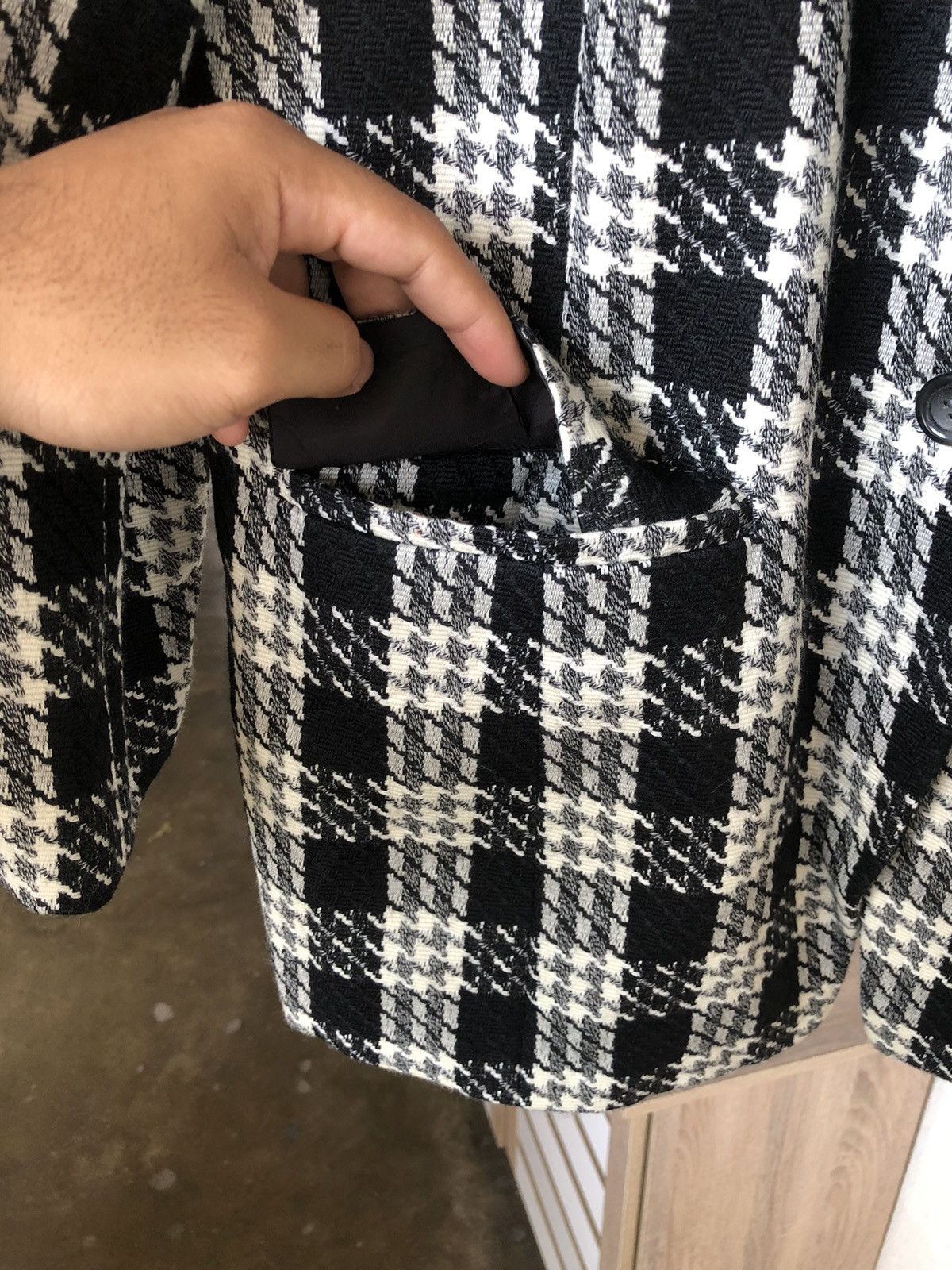 Vintage Vintage Remalon Houndstooth Single Breasted Blazer Jackets Size US L / EU 52-54 / 3 - 12 Thumbnail