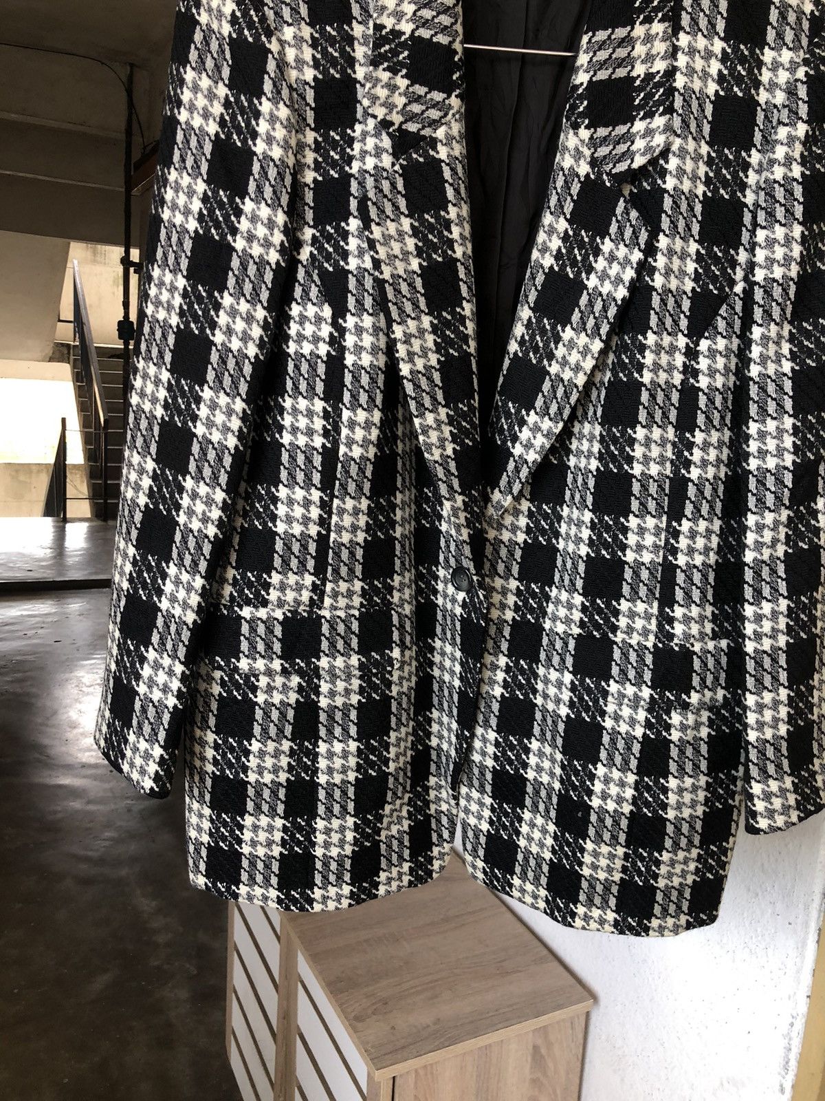 Vintage Vintage Remalon Houndstooth Single Breasted Blazer Jackets Size US L / EU 52-54 / 3 - 6 Thumbnail