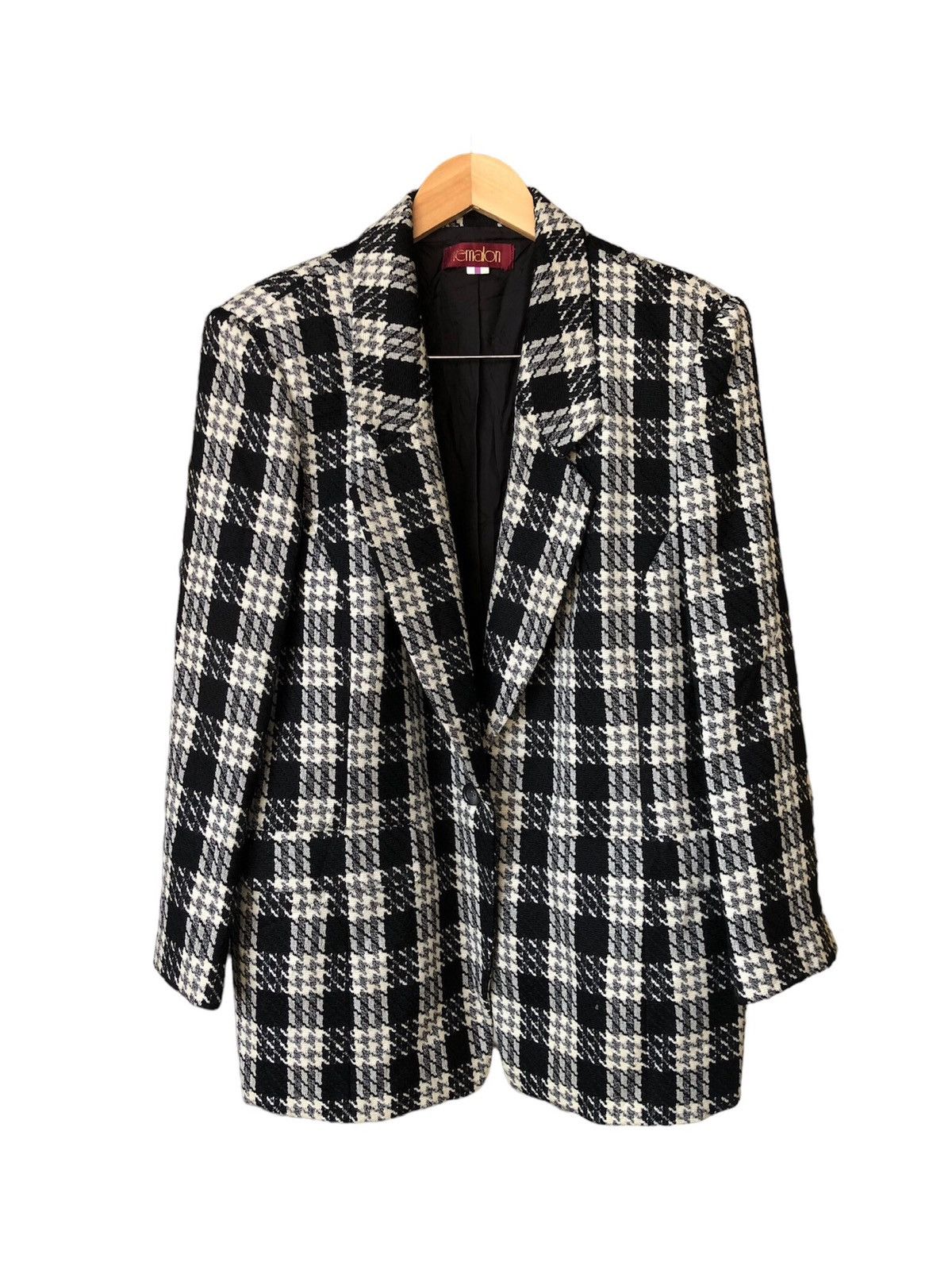 Vintage Vintage Remalon Houndstooth Single Breasted Blazer Jackets Size US L / EU 52-54 / 3 - 21 Thumbnail
