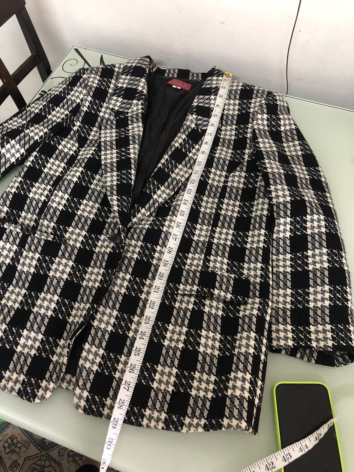 Vintage Vintage Remalon Houndstooth Single Breasted Blazer Jackets Size US L / EU 52-54 / 3 - 19 Thumbnail
