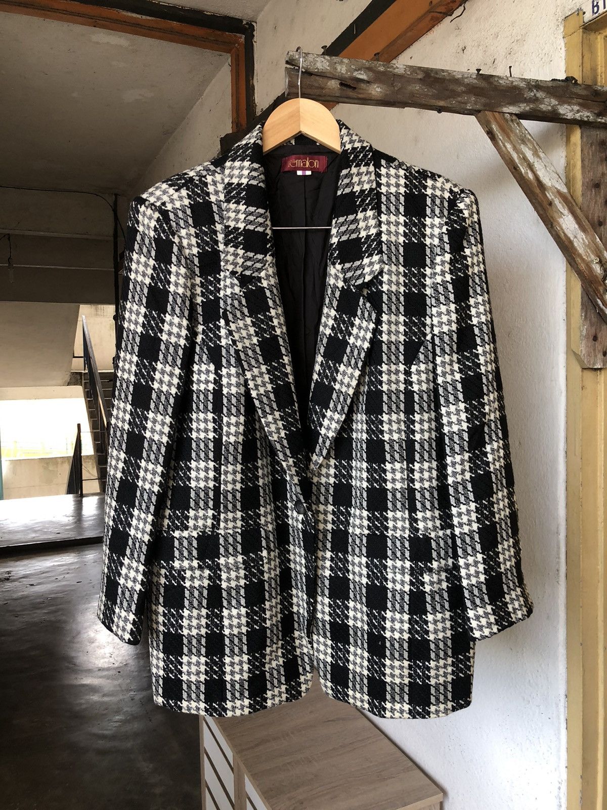 Vintage Vintage Remalon Houndstooth Single Breasted Blazer Jackets Size US L / EU 52-54 / 3 - 3 Thumbnail