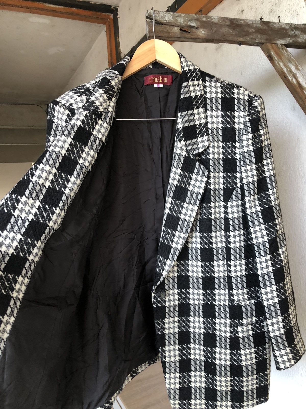 Vintage Vintage Remalon Houndstooth Single Breasted Blazer Jackets Size US L / EU 52-54 / 3 - 13 Thumbnail