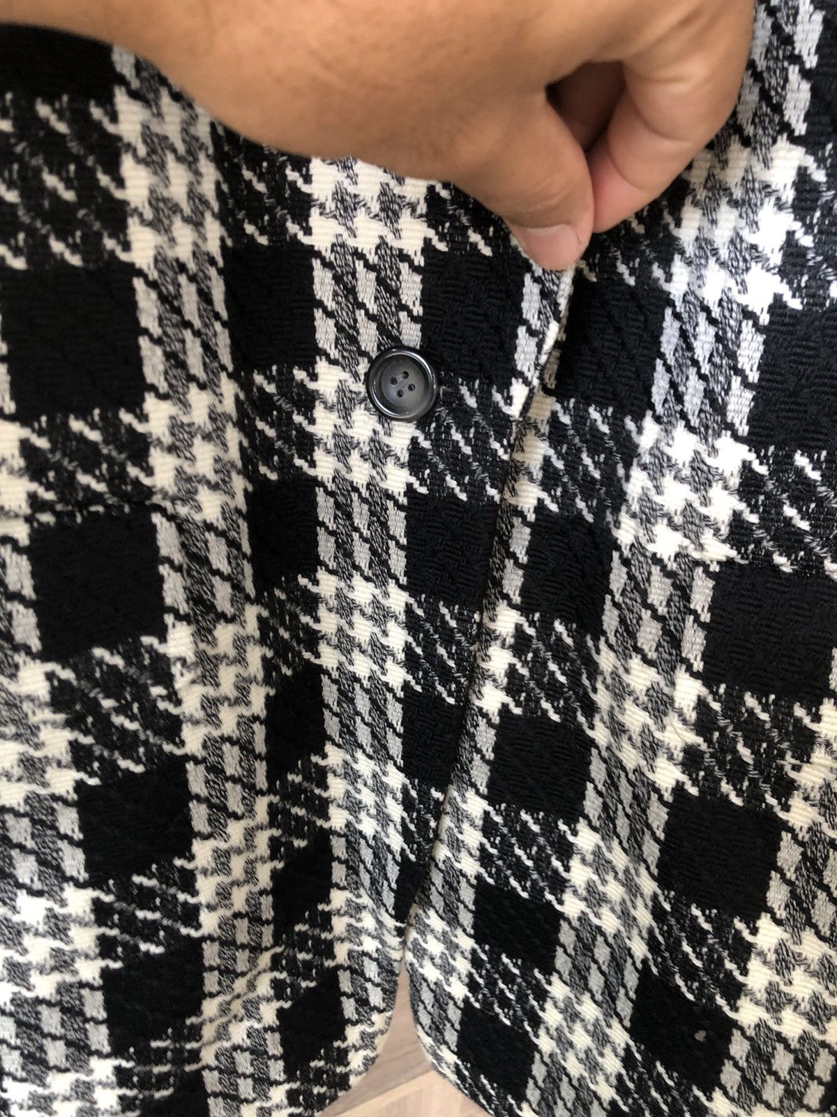 Vintage Vintage Remalon Houndstooth Single Breasted Blazer Jackets Size US L / EU 52-54 / 3 - 8 Thumbnail