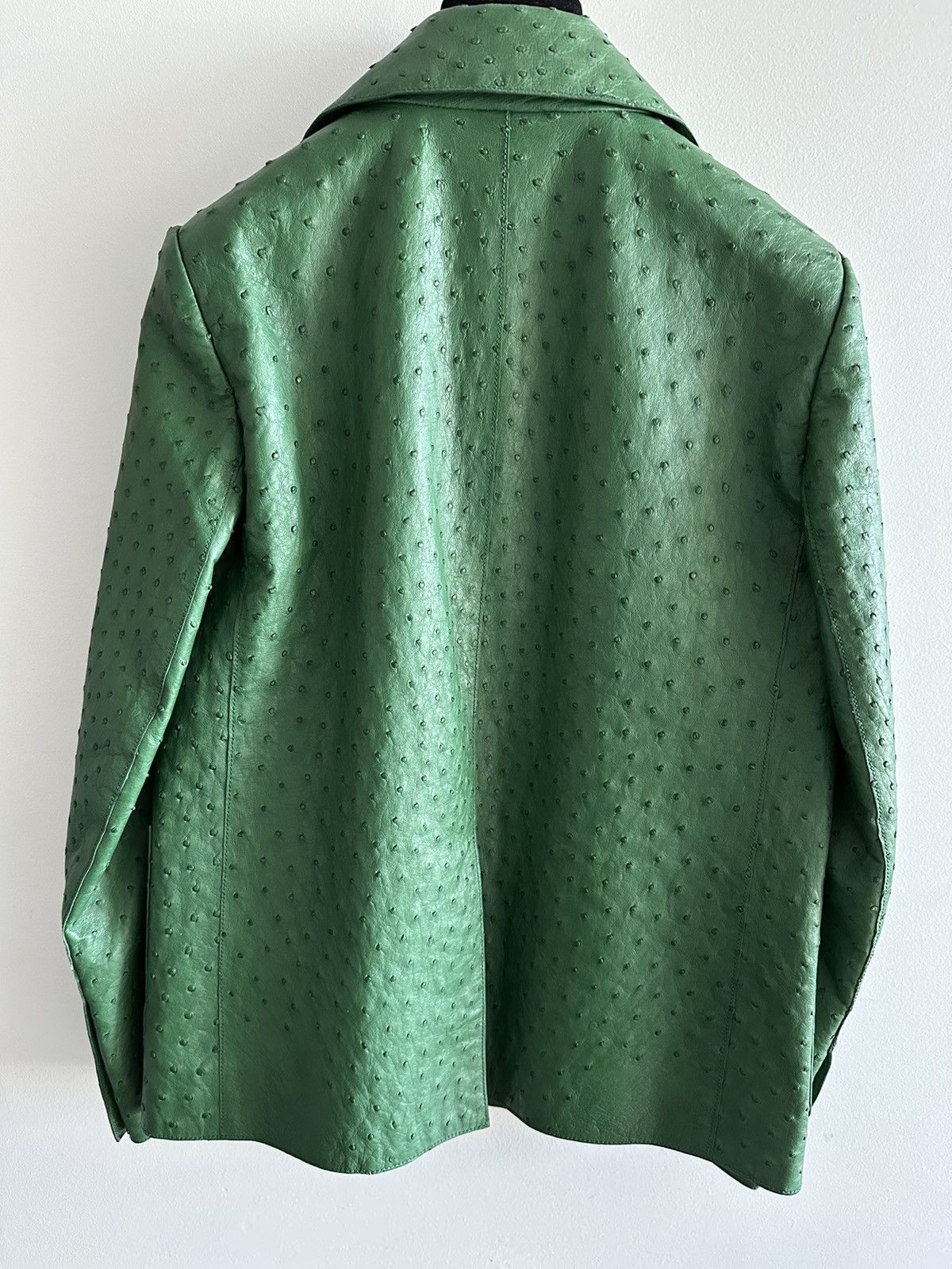 Prada Green Prada jacket ostrich leather | Grailed