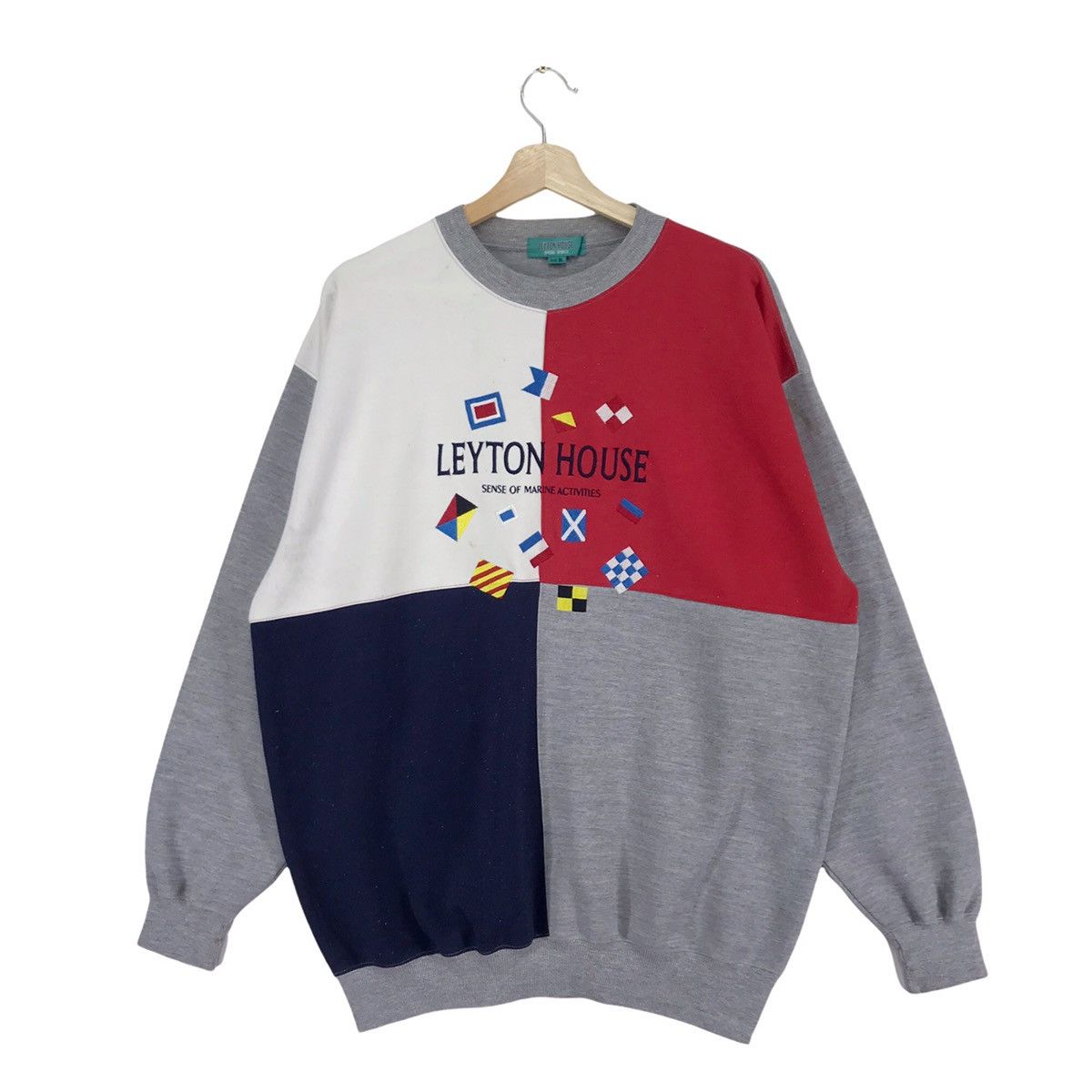 Vintage Leyton House Colourblock Sweatshirts Crewneck Size US L / EU 52-54 / 3 - 1 Thumbnail