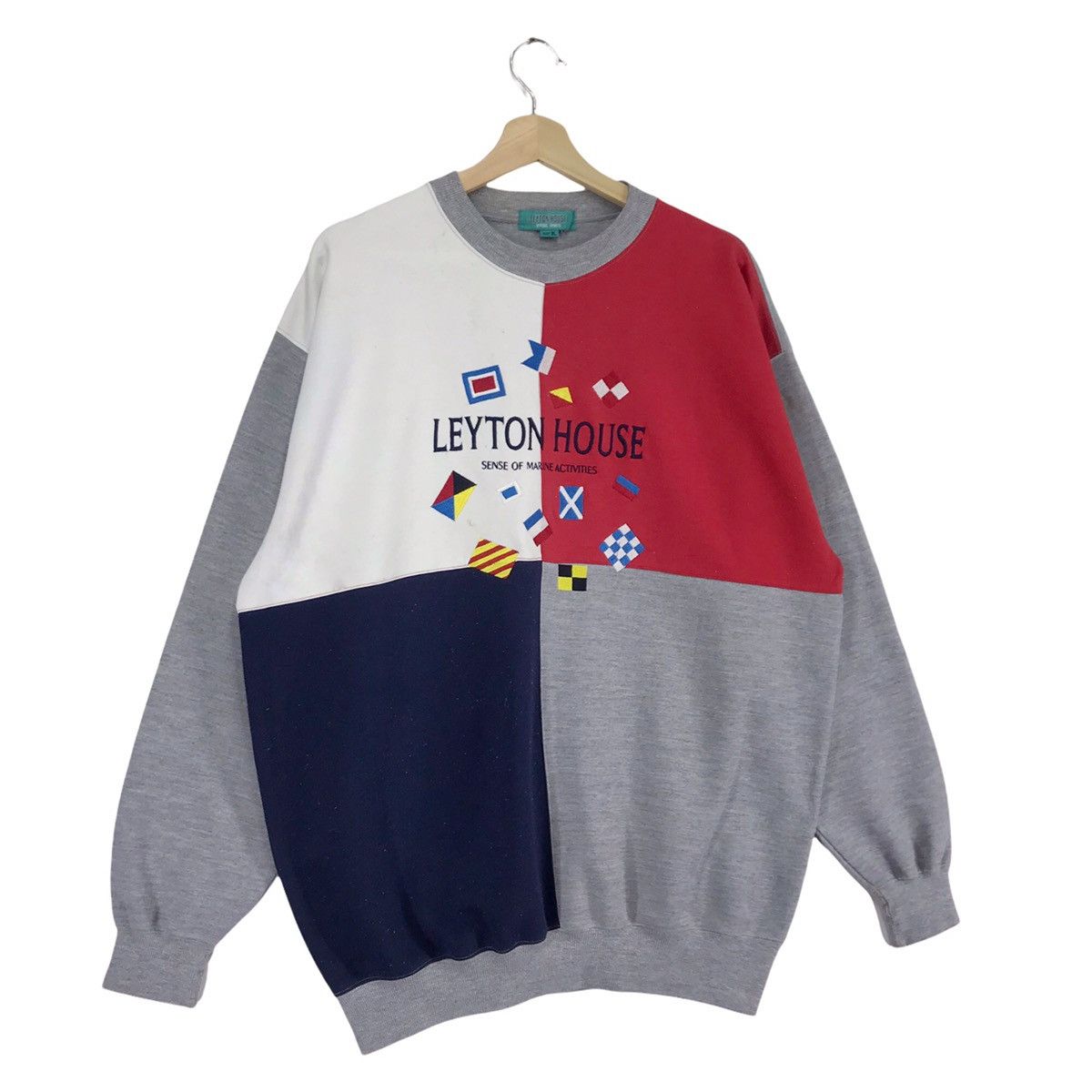Vintage Leyton House Colourblock Sweatshirts Crewneck Size US L / EU 52-54 / 3 - 3 Thumbnail