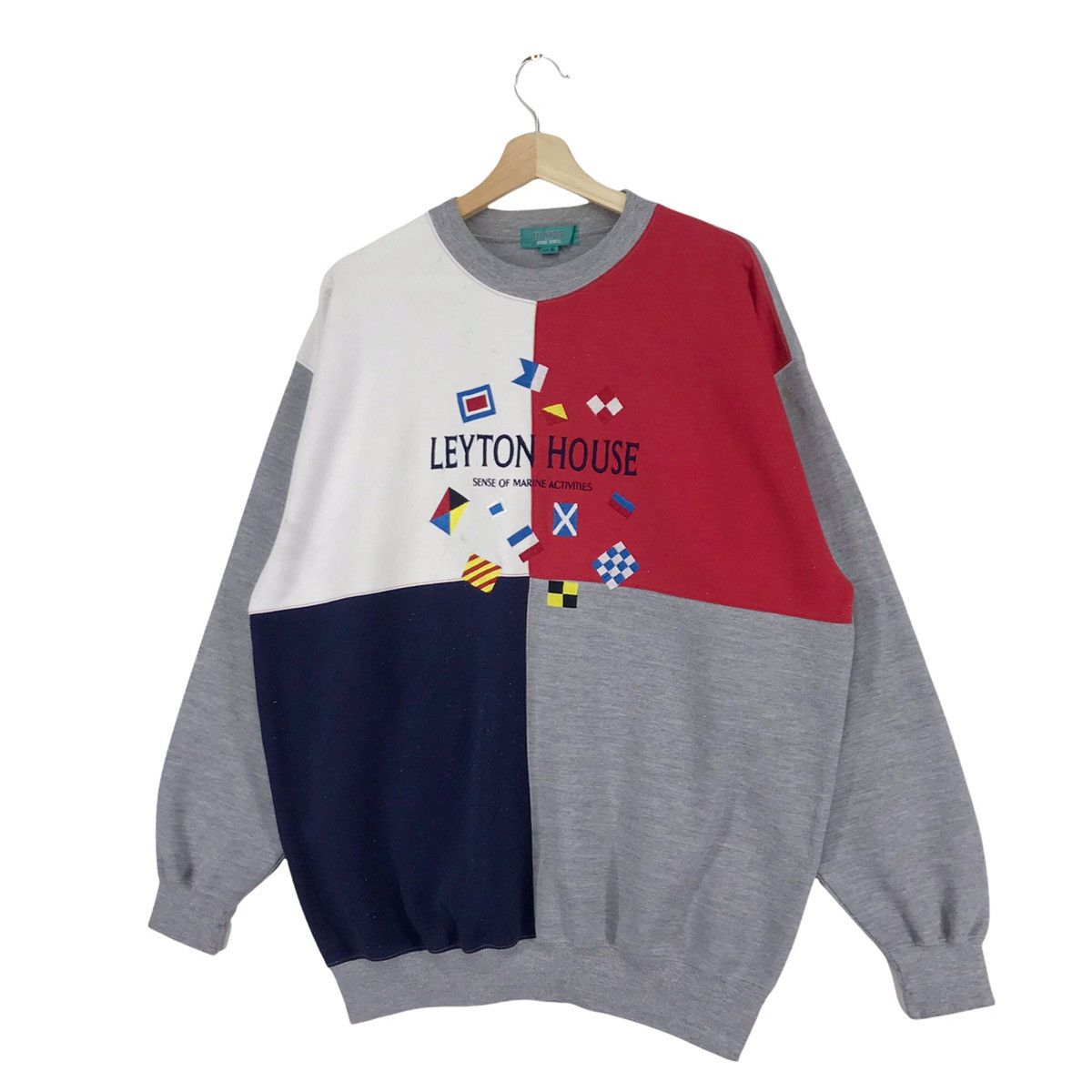 Vintage Leyton House Colourblock Sweatshirts Crewneck Size US L / EU 52-54 / 3 - 2 Thumbnail