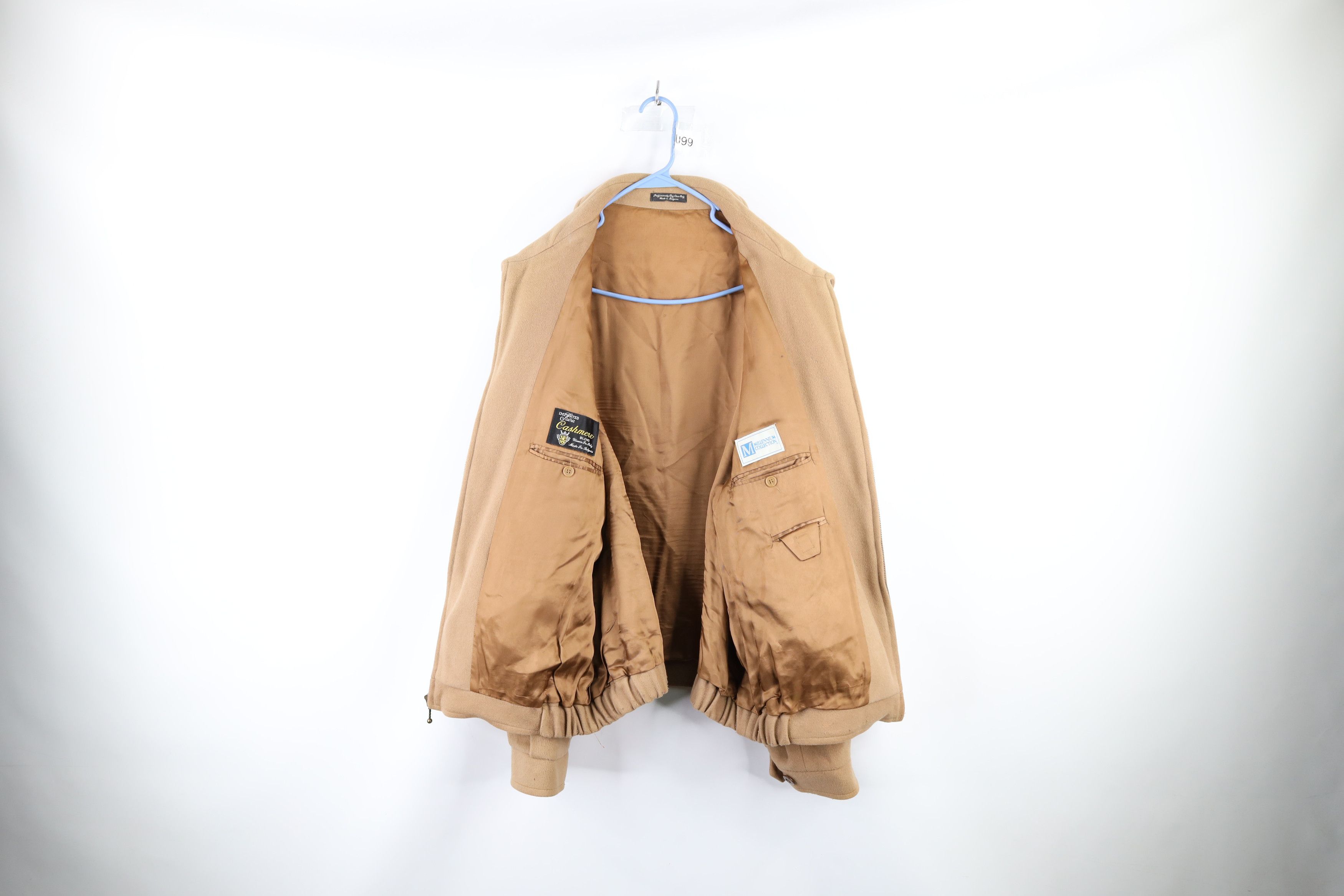 Vintage Vintage 90s Streetwear Long Wool Blend Bomber Jacket Brown Size US XL / EU 56 / 4 - 6 Thumbnail