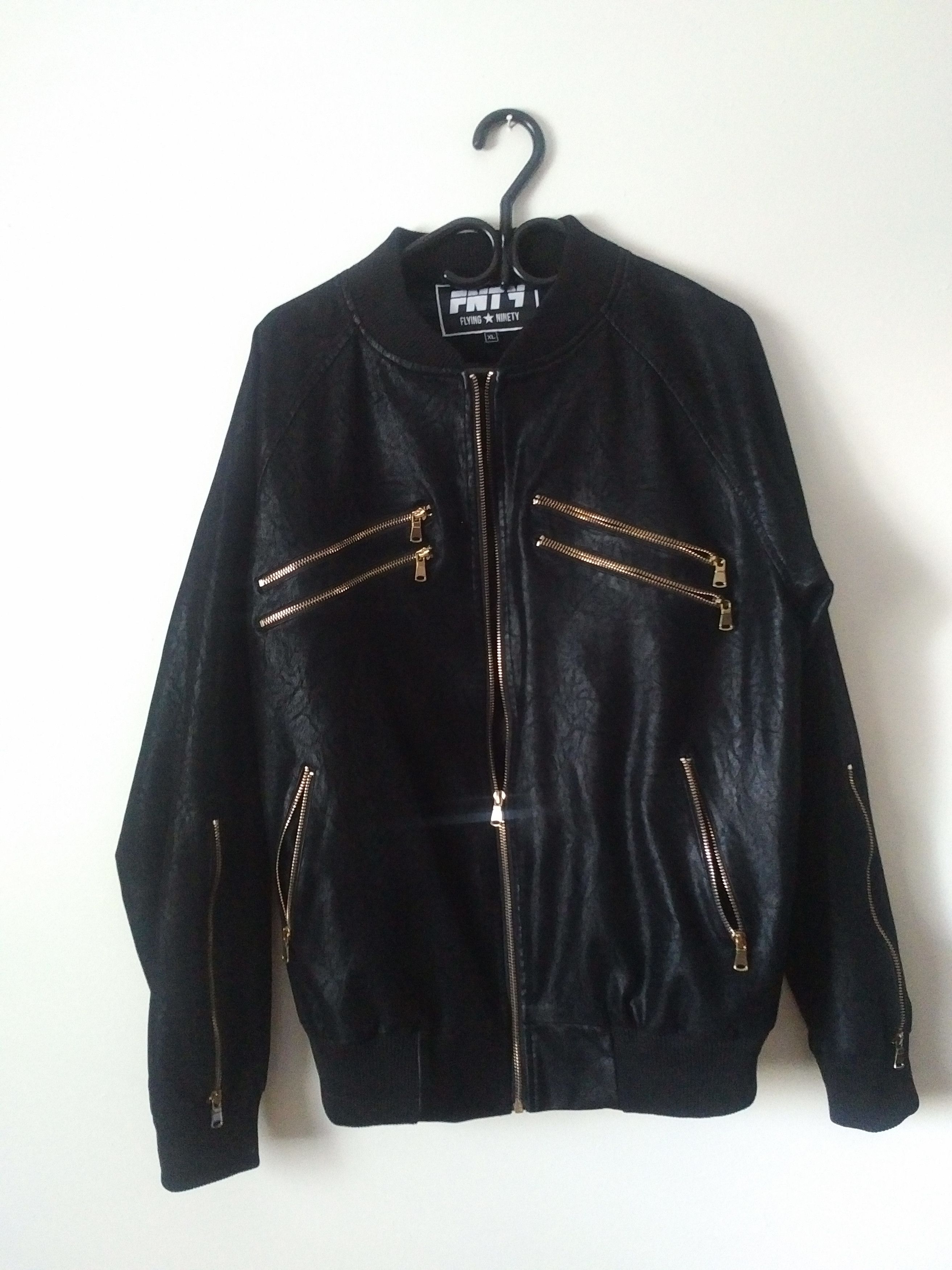 Fenty FNTY Flying Ninety Black Vest Jackey Bomber Gold Color Zippers ...