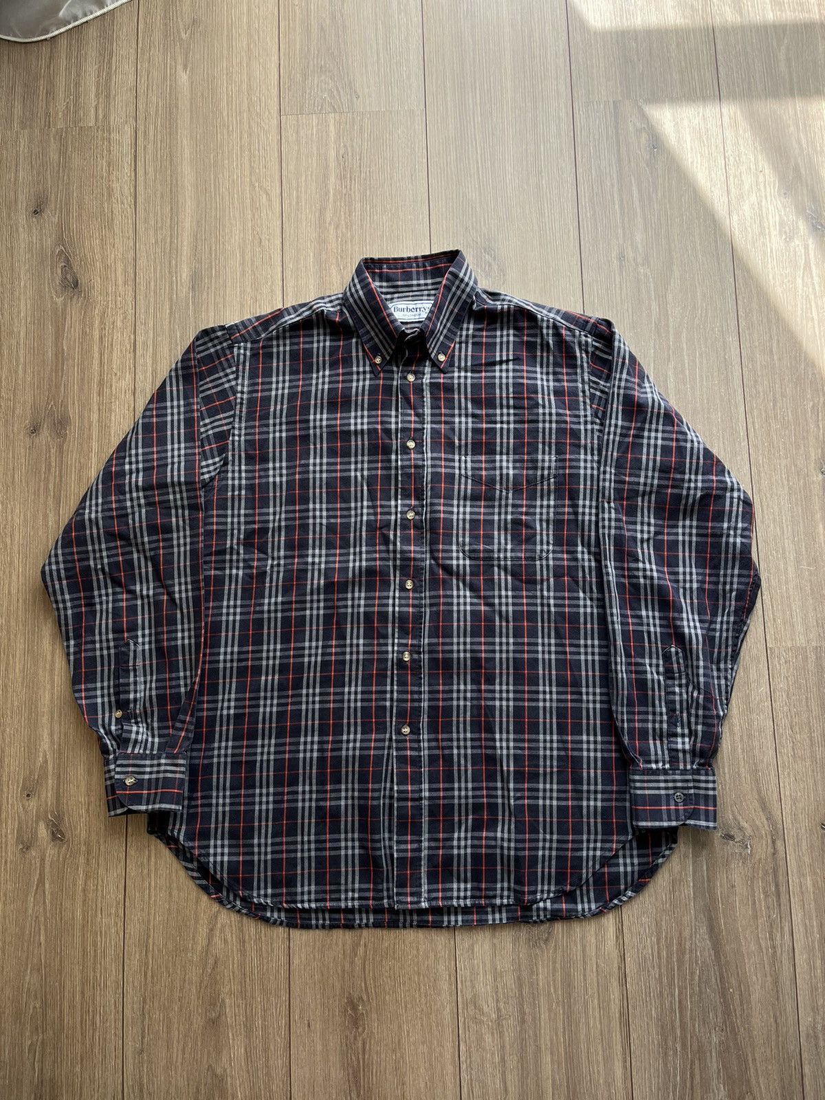 Burberry Rare vintage Burberry / Burberrys nova check shirt Size US L / EU 52-54 / 3 - 1 Thumbnail