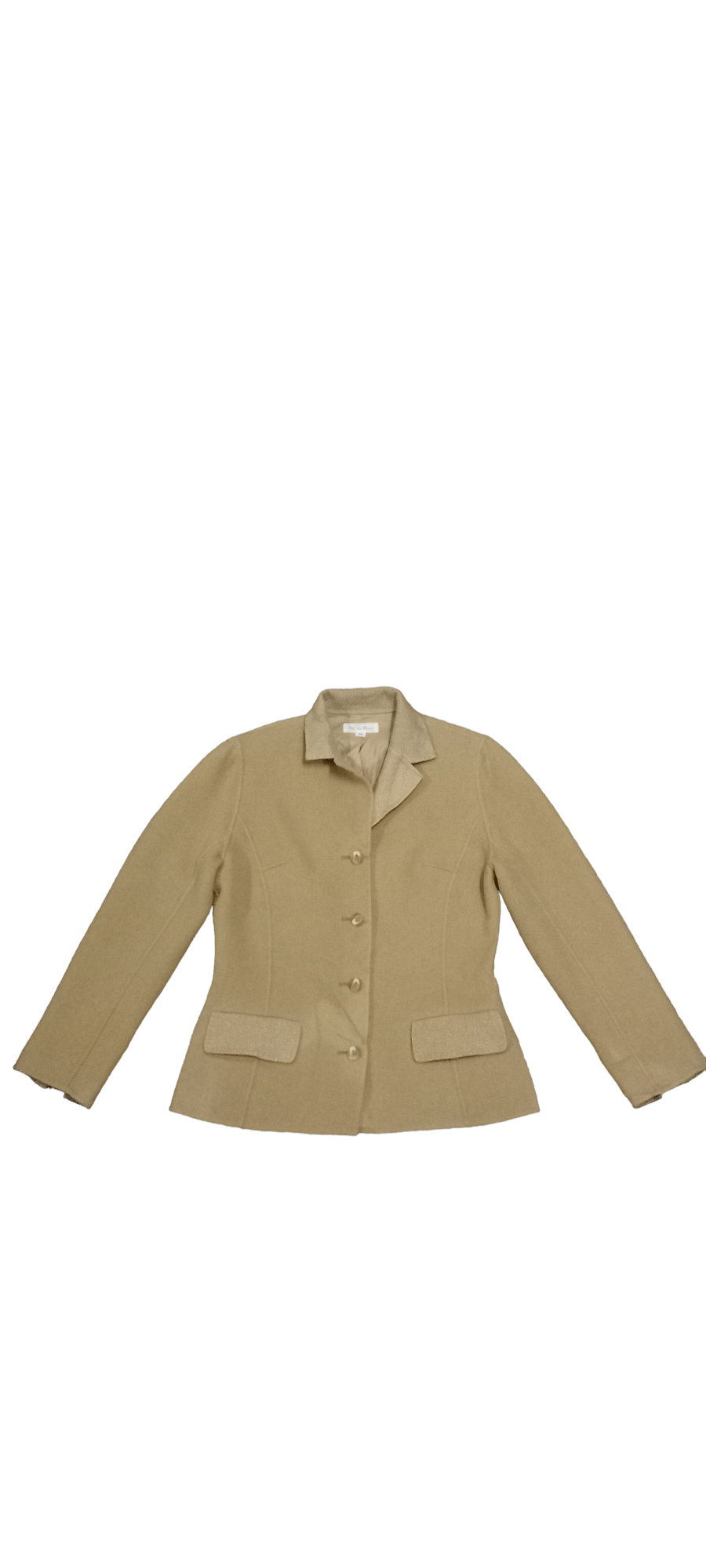 image of Designer Need Gone Elegant Wool Blazer in Cream, Women's (Size Small)