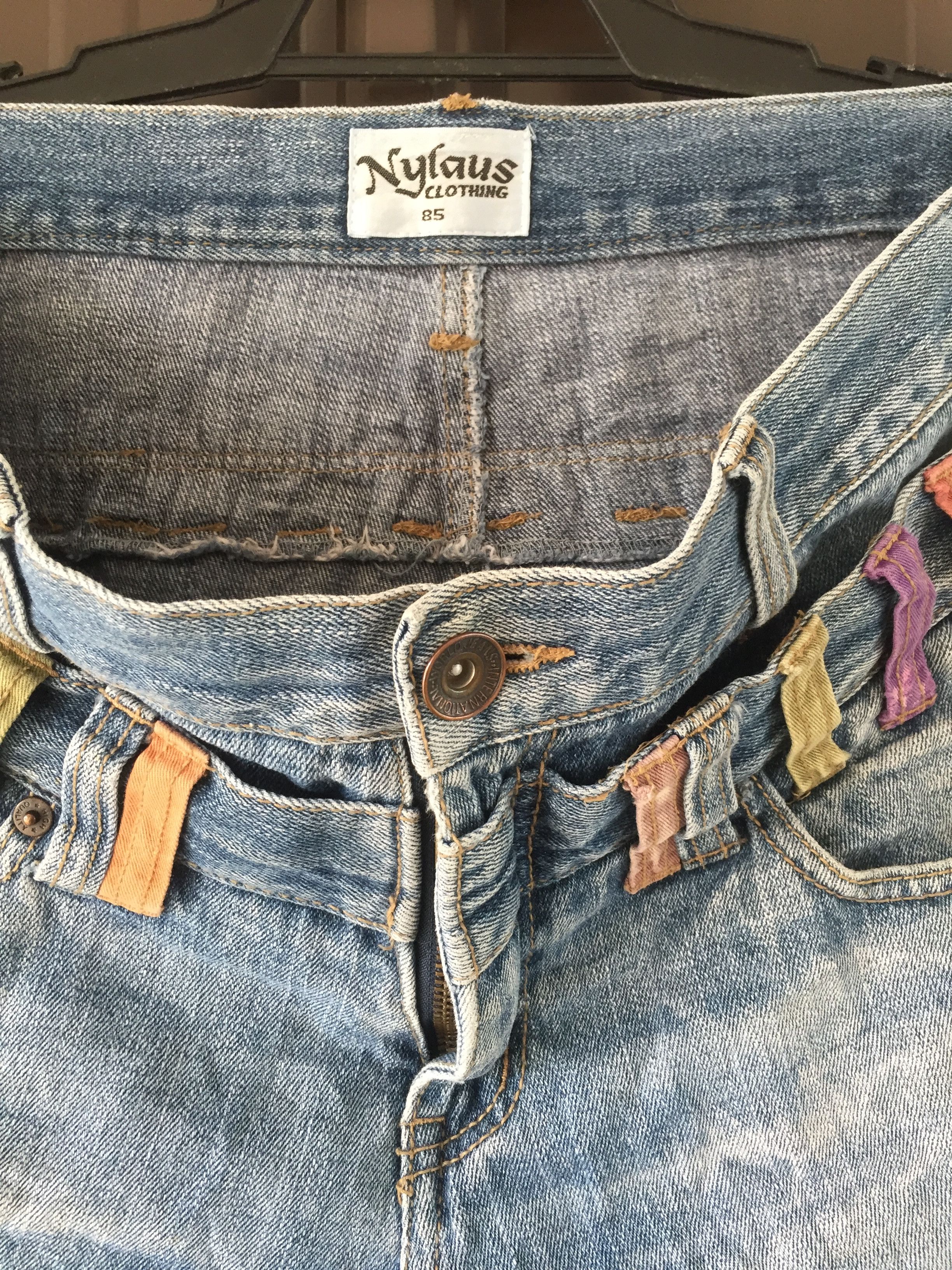 Japanese Brand × Jean Japan Nylaus Double Waist Distressed Rusty Faded Jeans Size US 33 - 4 Thumbnail