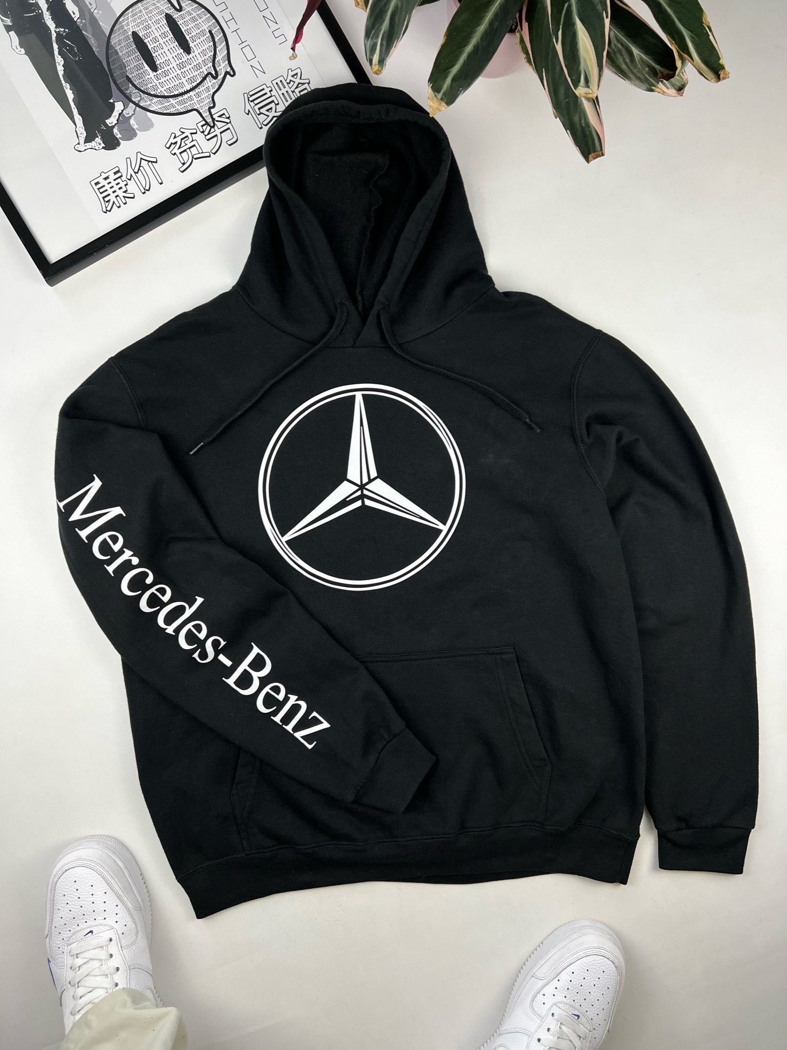 Mercedes Benz Hoodie Zip Big Embroidery Logo Medium Racing