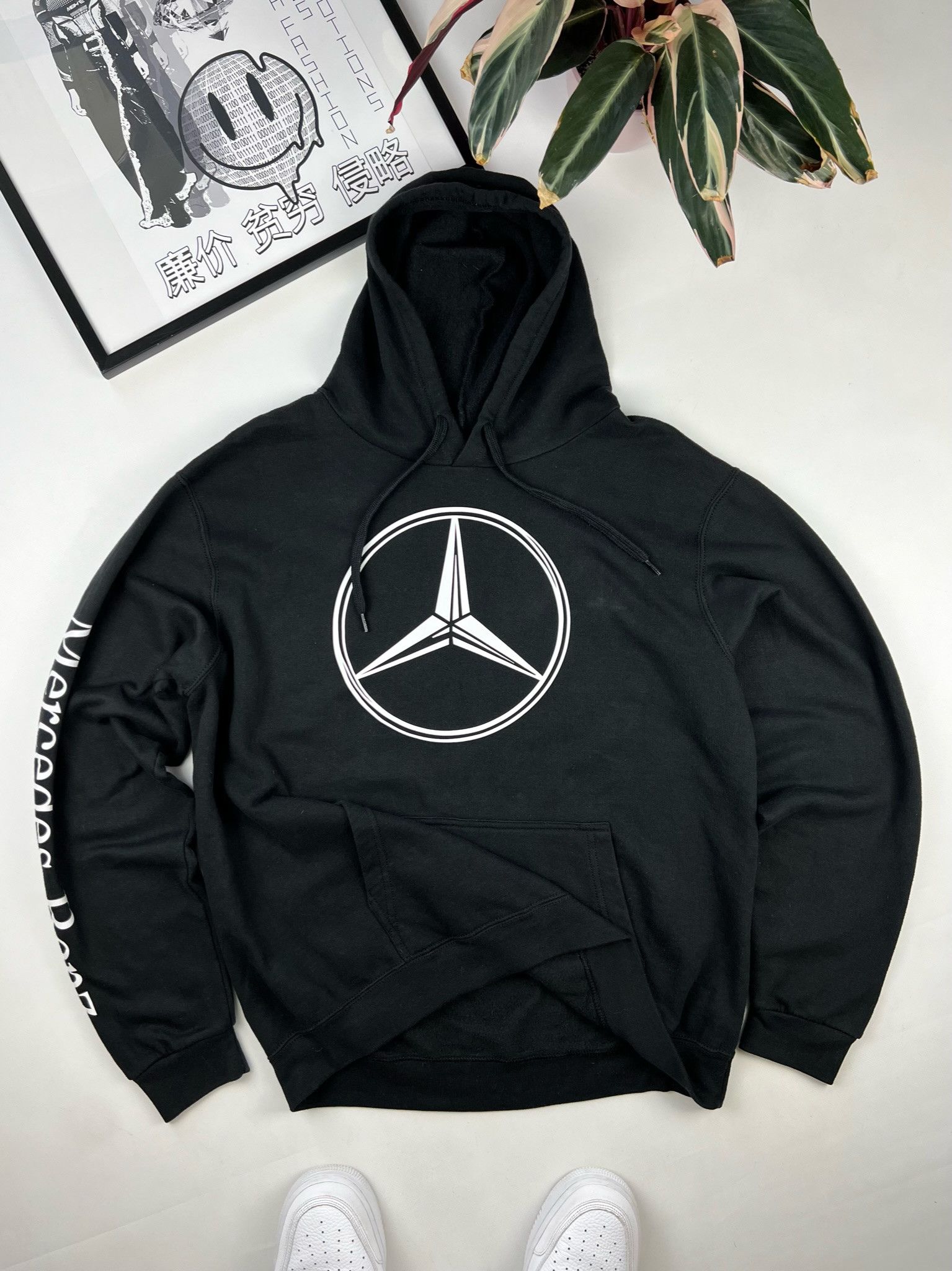 Mercedes Benz Hoodie Zip Big Embroidery Logo Medium Racing