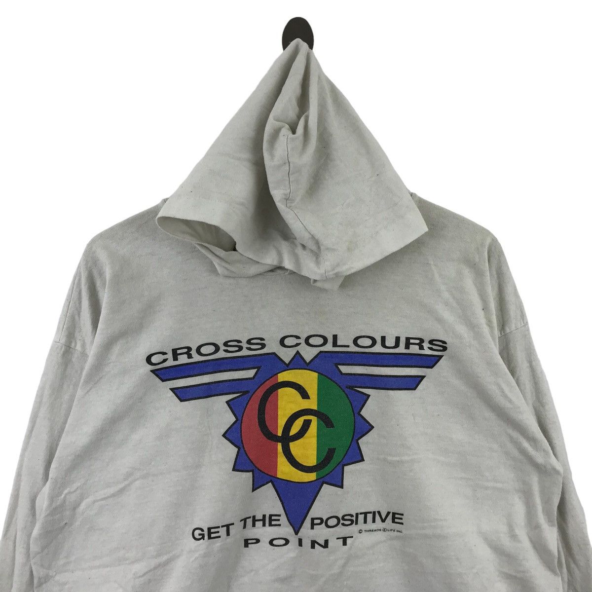 Cross Colours Vintage CROSS COLOURS Made In USA Hip Hop Sweatshirts Hooded Size US L / EU 52-54 / 3 - 2 Thumbnail