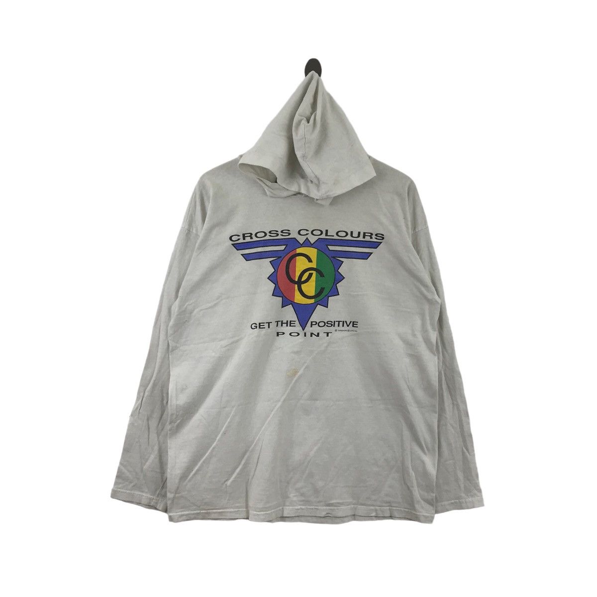 Cross Colours Vintage CROSS COLOURS Made In USA Hip Hop Sweatshirts Hooded Size US L / EU 52-54 / 3 - 1 Thumbnail