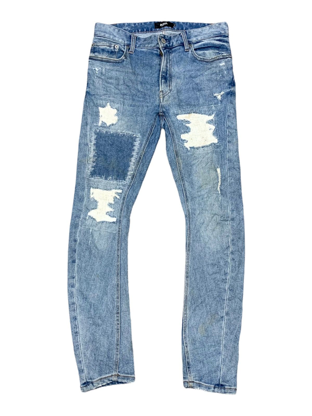 AZUL BY MOUSSY DISTRESSED SKINNY JEANS