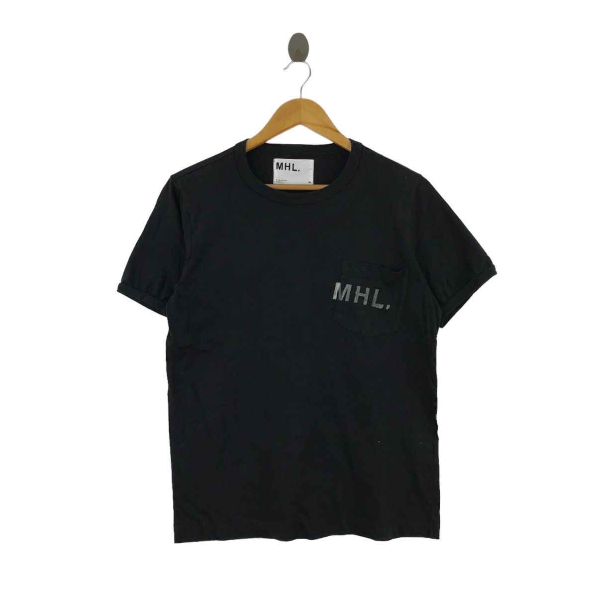 MARGARET HOWELL MHL. British Logo Black T-Shirts