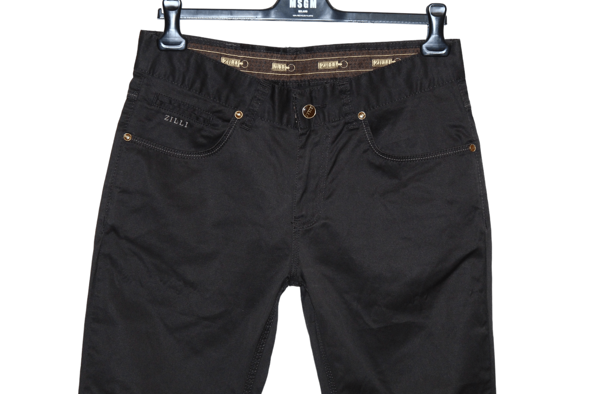 Zilli Luxury Zilli Tapered black coffee Satin Cotton chino Pants Size US 32 / EU 48 - 3 Thumbnail