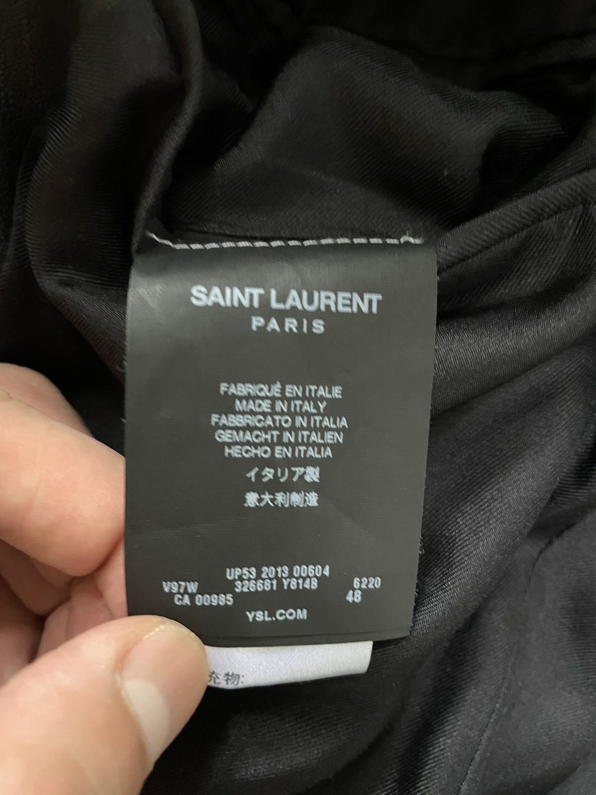 Hedi Slimane × Saint Laurent Paris FW13 Le Smoking Studded Leather Lapel Jacket Size US M / EU 48-50 / 2 - 4 Thumbnail