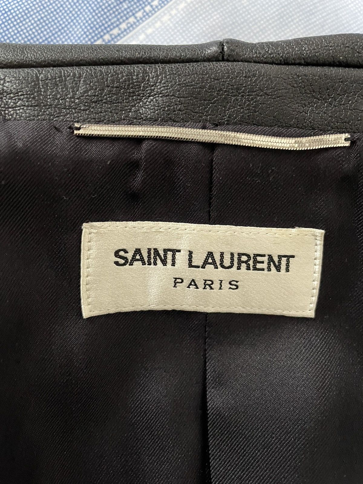 Hedi Slimane × Saint Laurent Paris FW13 Le Smoking Studded Leather Lapel Jacket Size US M / EU 48-50 / 2 - 3 Thumbnail