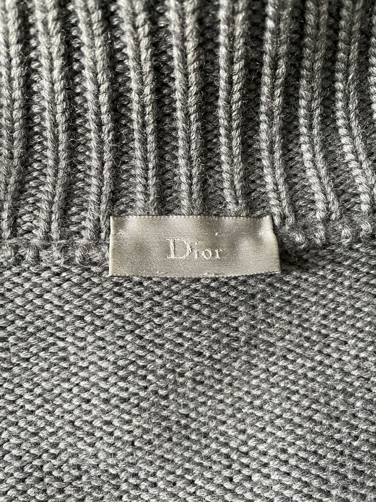 Dior × Hedi Slimane Dior Homme AW03 Heavy Merino Wool Biker Cardigan Size US L / EU 52-54 / 3 - 3 Thumbnail