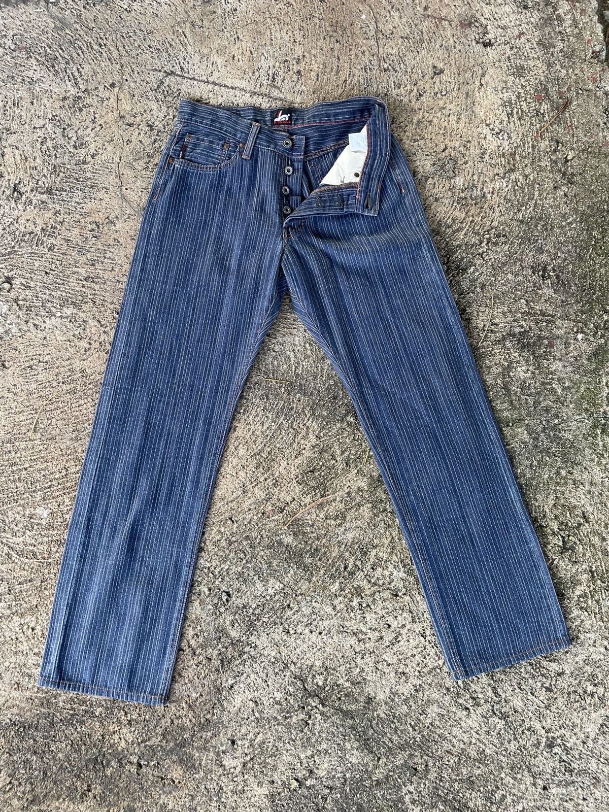 Red Ear Pin Stripes Jeans