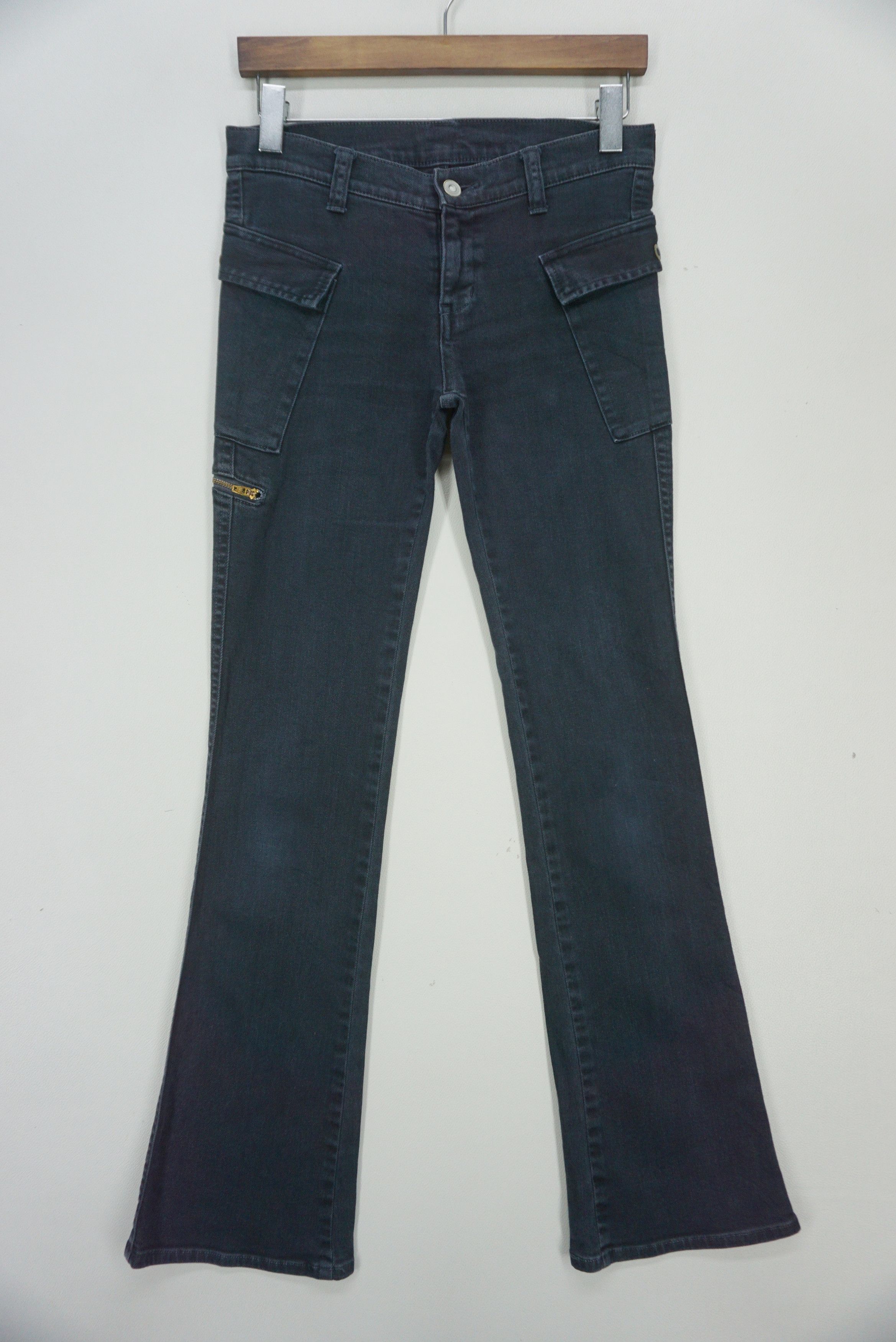 image of John Bull x Surplus Bootcut Cargo Workwear Tactical Pants in Blue, Women's (Size 28)
