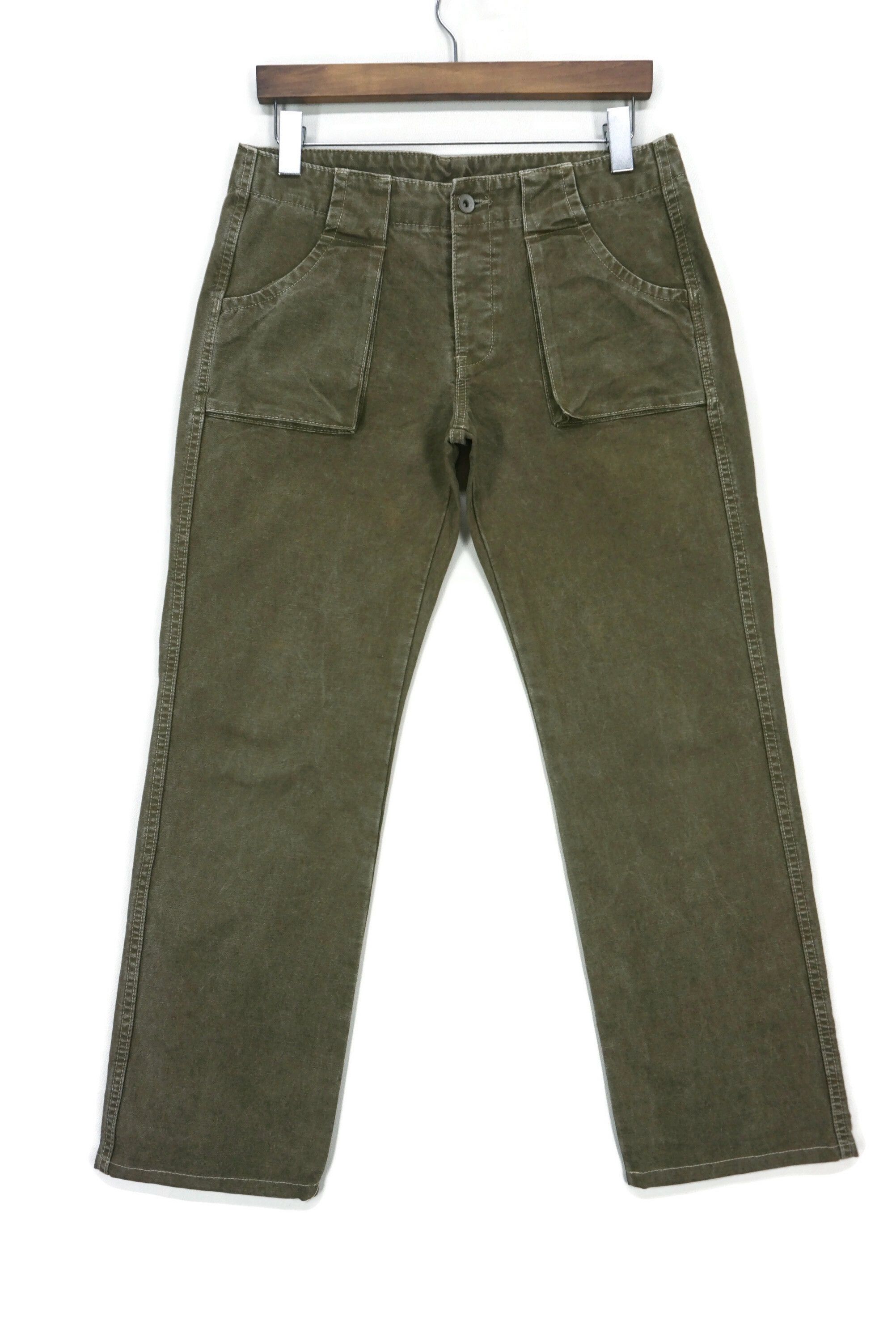 image of John Bull x Workers Ankle Baker Pants Hickory Carpenter Dungarees 3D Pockets in Green (Size 32)