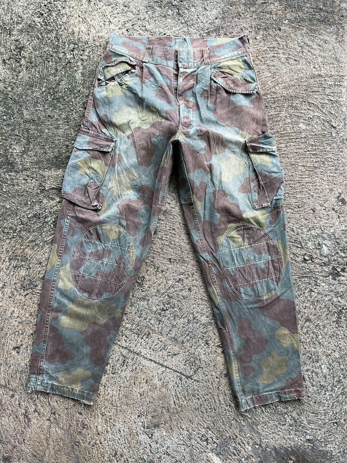 Vintage Army Camouflage Faded Distressed Monkey Pants