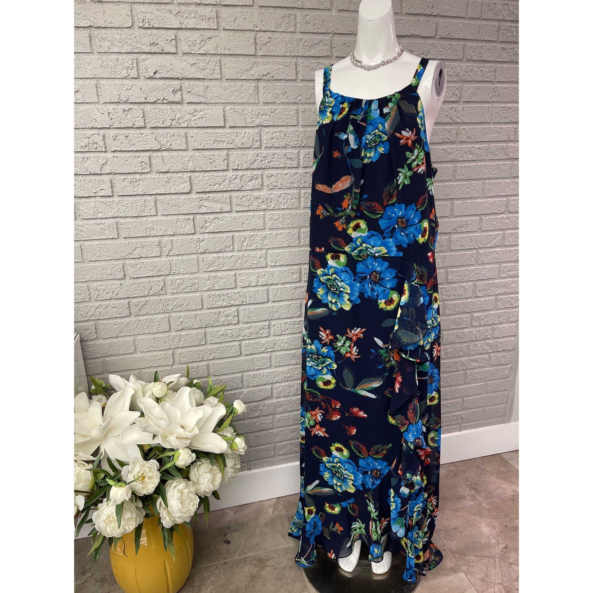 Other R & K Navy Blue Floral Print Maxi Dress Size 18 Size XXL / US 16-18 / IT 52-54 - 1 Preview