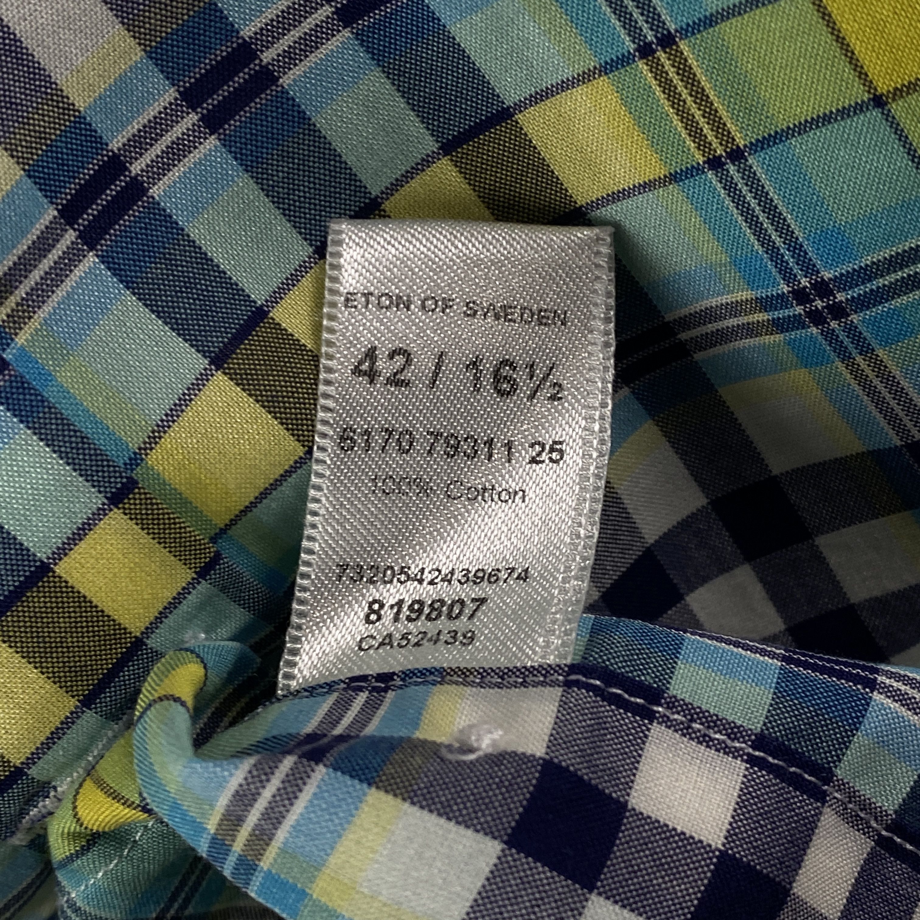 Eton Mens Shirt Long Sleeve Eton Multicolor Size 42/16.5 Size US L / EU 52-54 / 3 - 4 Thumbnail