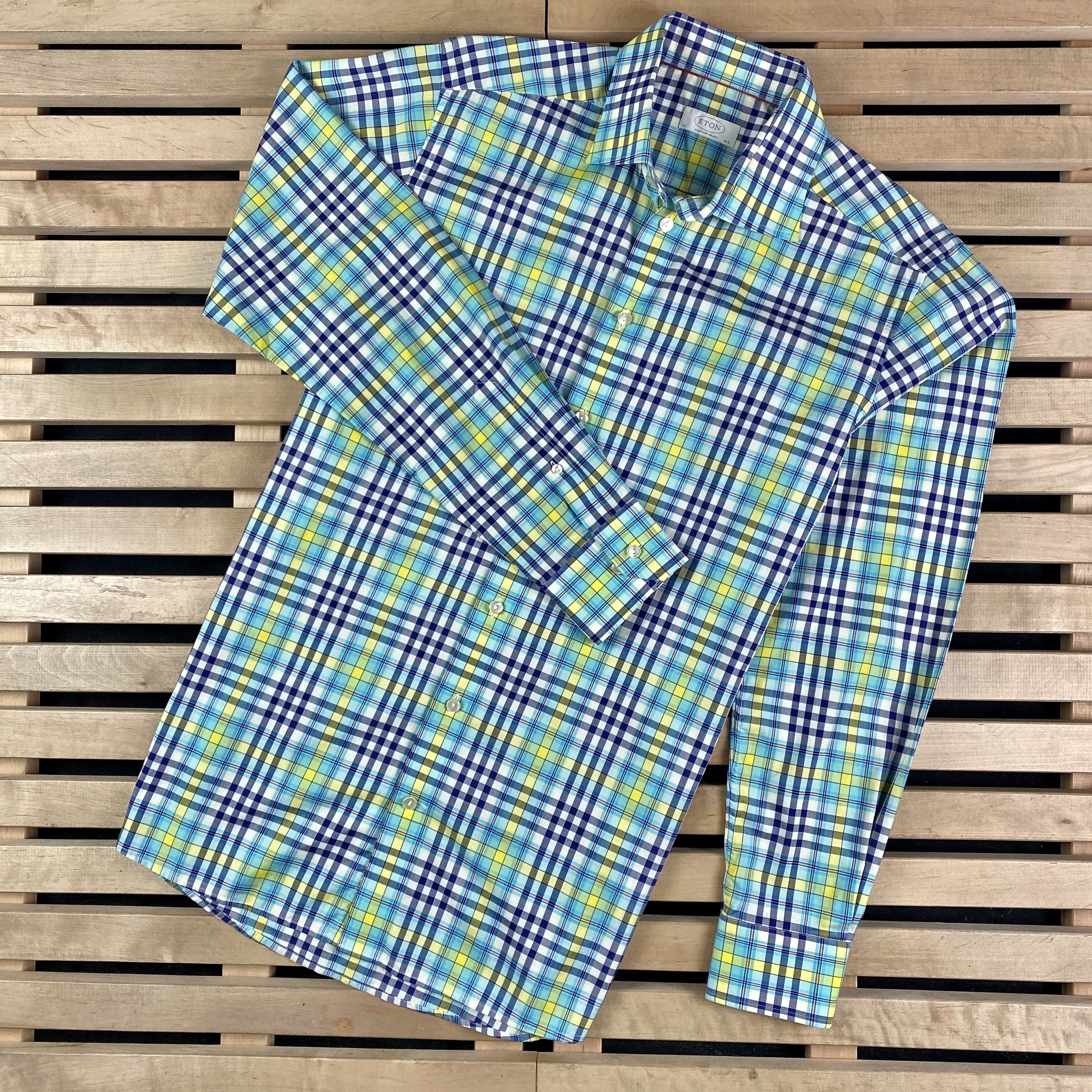 Eton Mens Shirt Long Sleeve Eton Multicolor Size 42/16.5 Size US L / EU 52-54 / 3 - 1 Thumbnail
