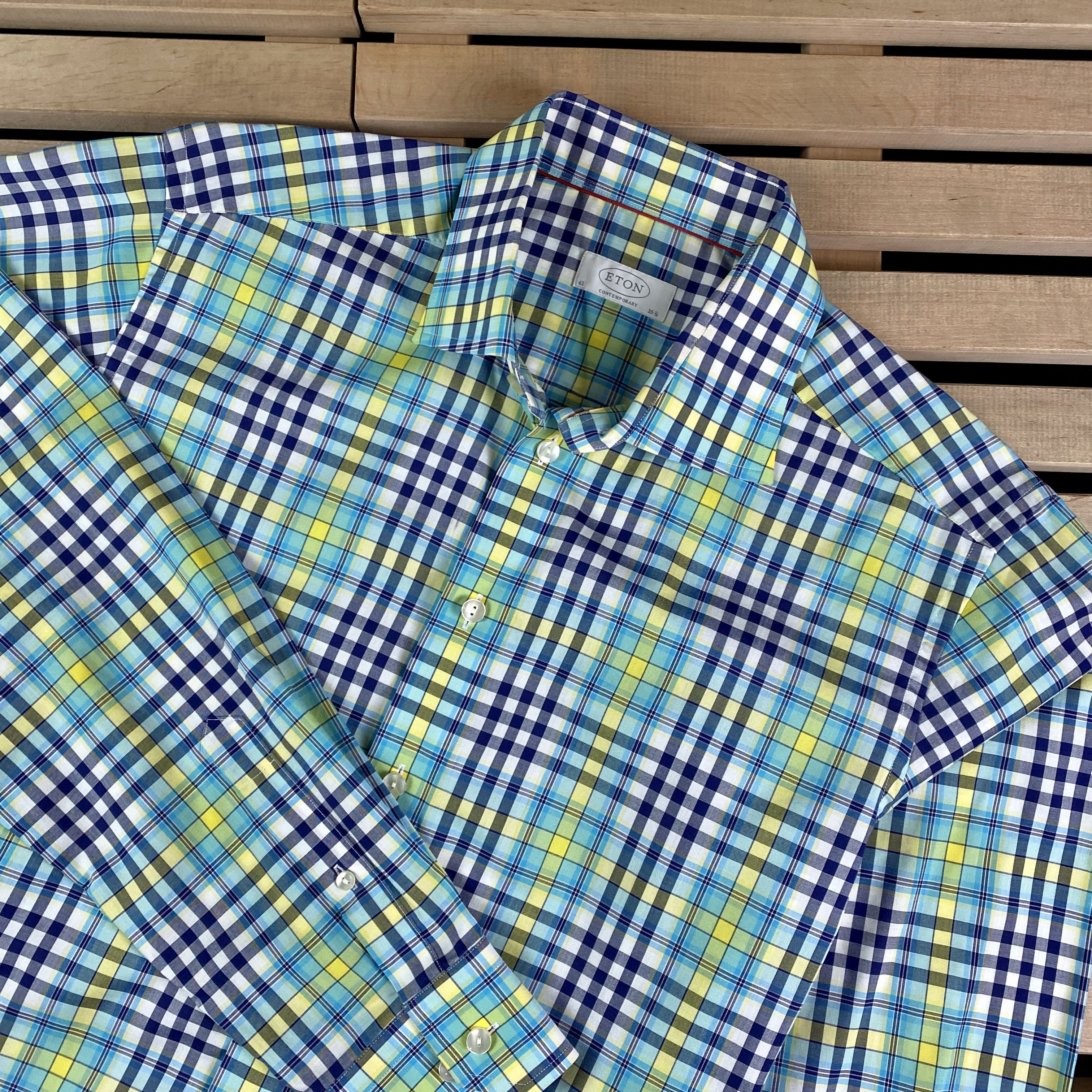 Eton Mens Shirt Long Sleeve Eton Multicolor Size 42/16.5 Size US L / EU 52-54 / 3 - 2 Thumbnail