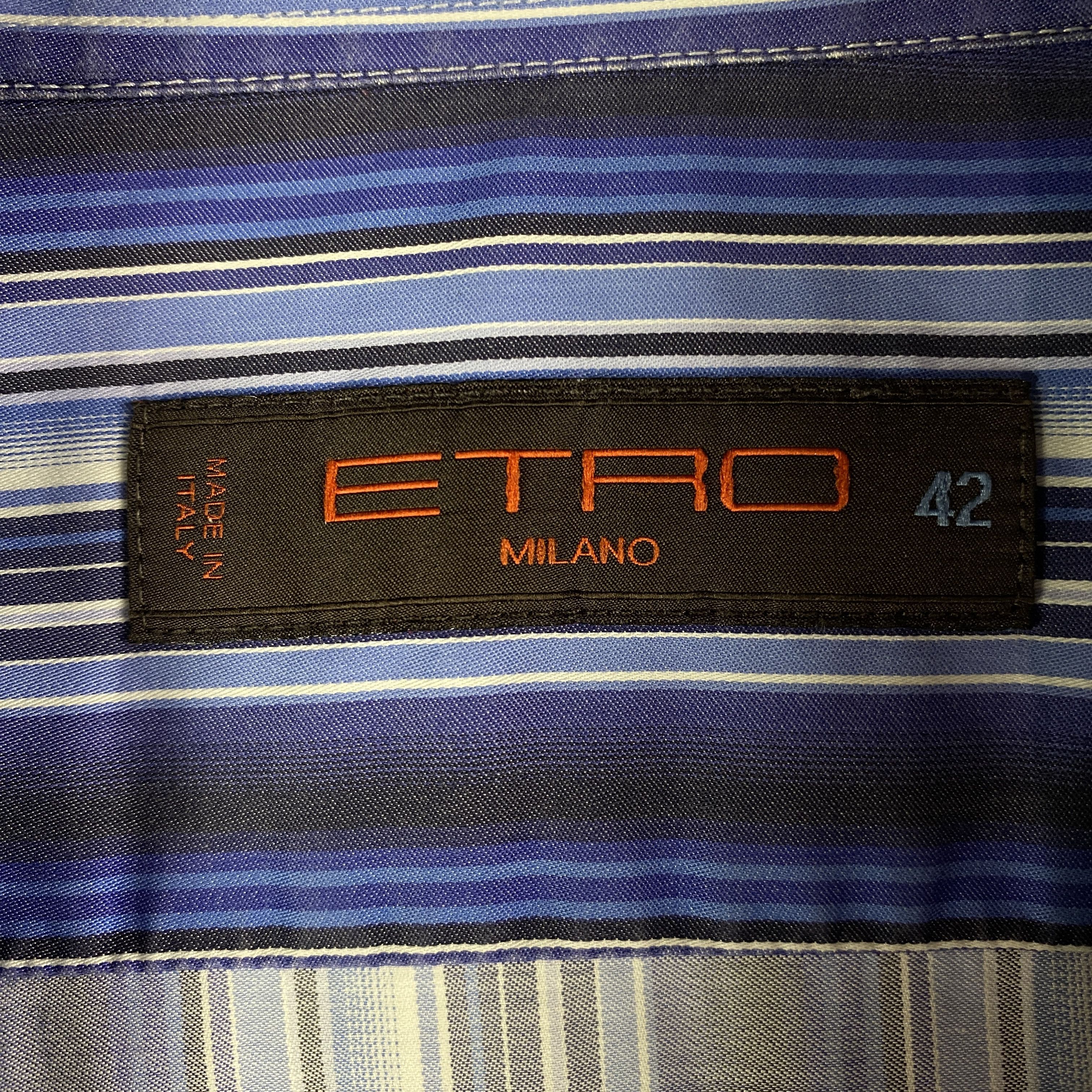 Etro Mens Shirt Long Sleeve Etro Size 42 Striped Size US L / EU 52-54 / 3 - 4 Thumbnail