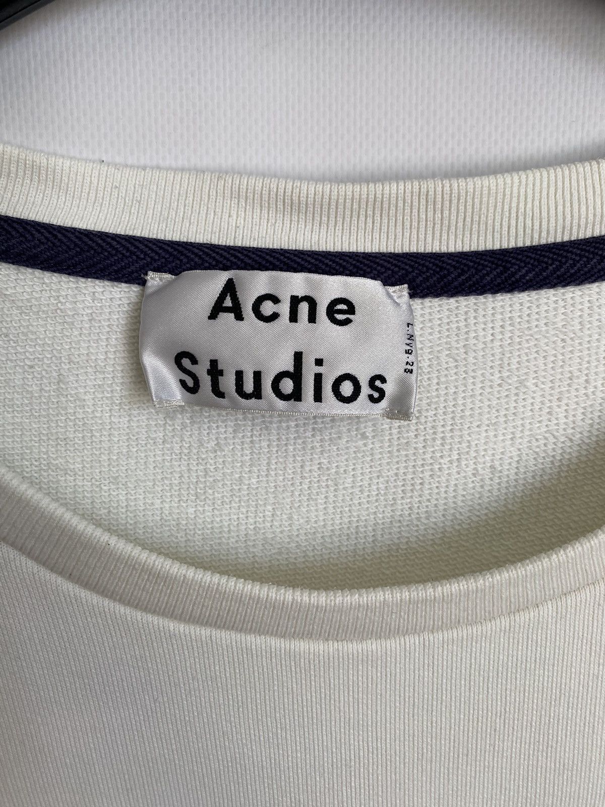 Acne Studios Acne Studios White Sweatshirt Crew Neck Size US L / EU 52-54 / 3 - 3 Thumbnail