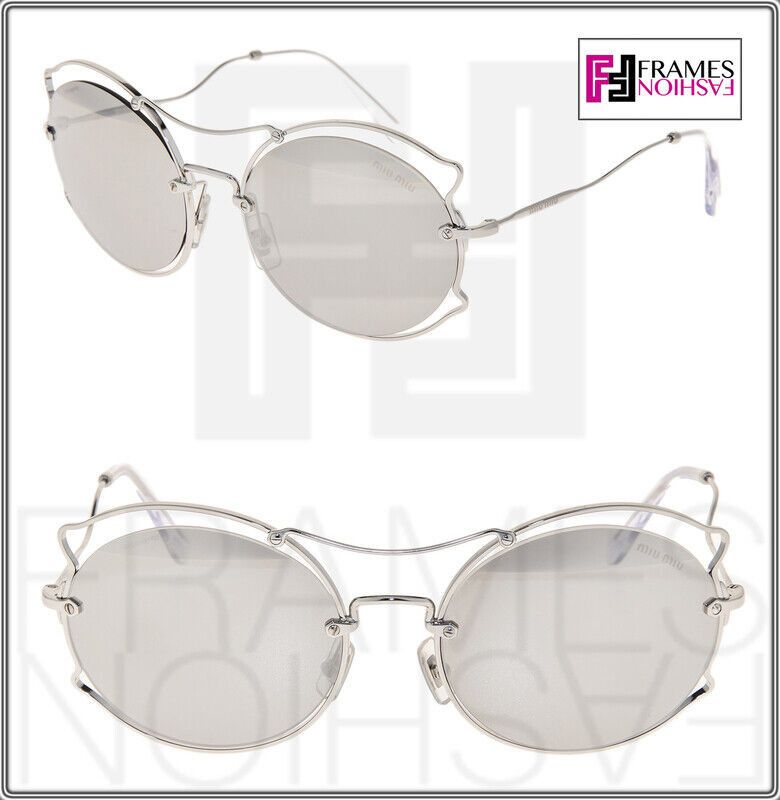 Miu Miu MIU MIU SCENIQUE Evolution 50S Silver Mirrored Round MU50S ...
