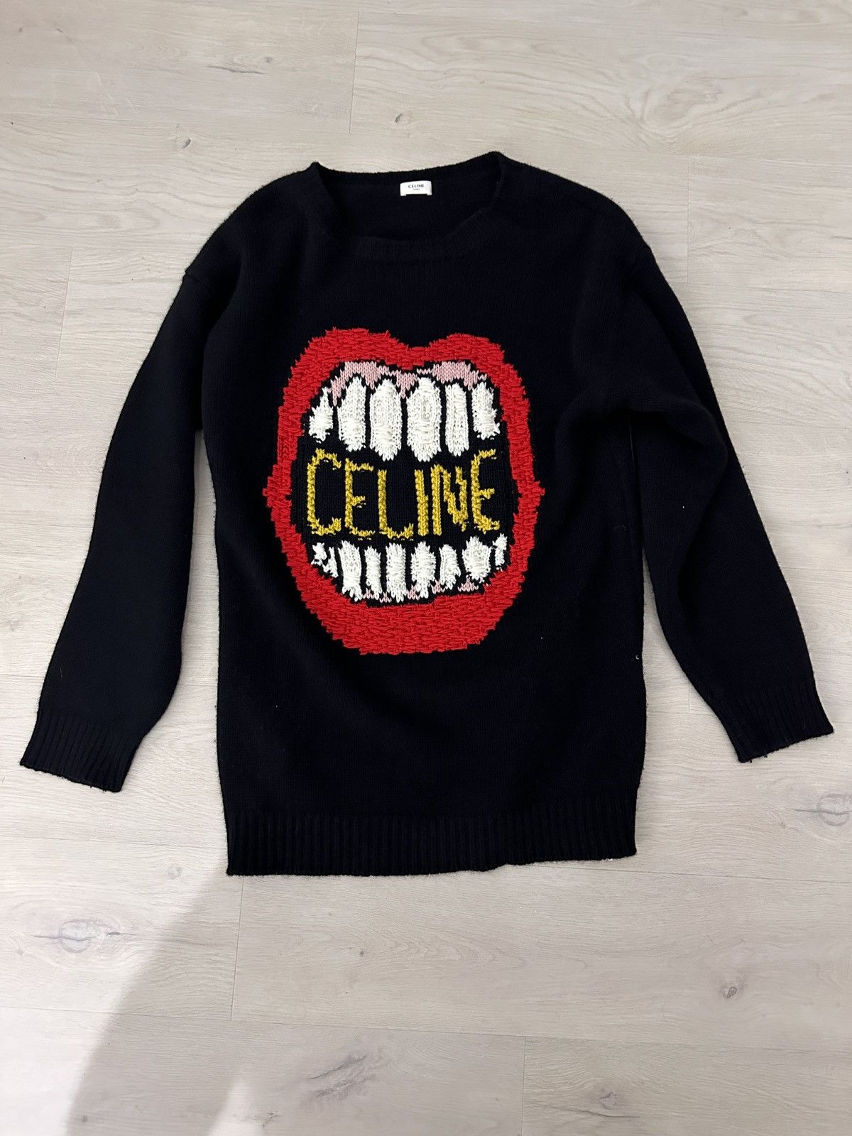 Celine Celine jacquard mouth sweater oversized Size US S / EU 44-46 / 1 - 1 Thumbnail