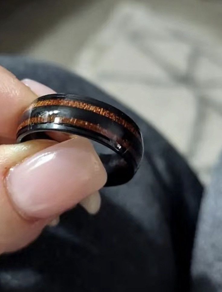 Other New Barrel Gun Gray 8mm Stainless Steel Band Ring sz 9 Size ONE SIZE - 3 Thumbnail
